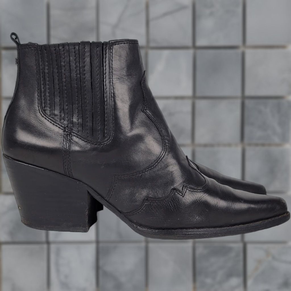 Sam Edelman Sam Edelman Black Winona Leather Western Boots Women 9 M Size US 9 / IT 39 - 1 Thumbnail