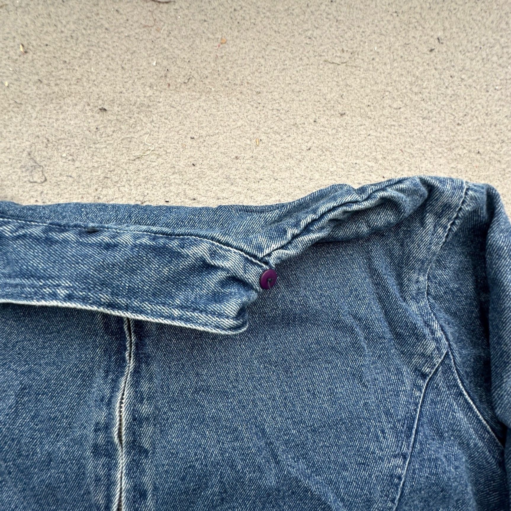 Denime VINTAGE North Style Denim Jean Zip Coat Jacket Womens Medium Flannel Lined Jacket, Blue, 90s, Casual, Workwear, Fall Winter, M, Womens Size 32" / US 10 / IT 46 - 7 Thumbnail
