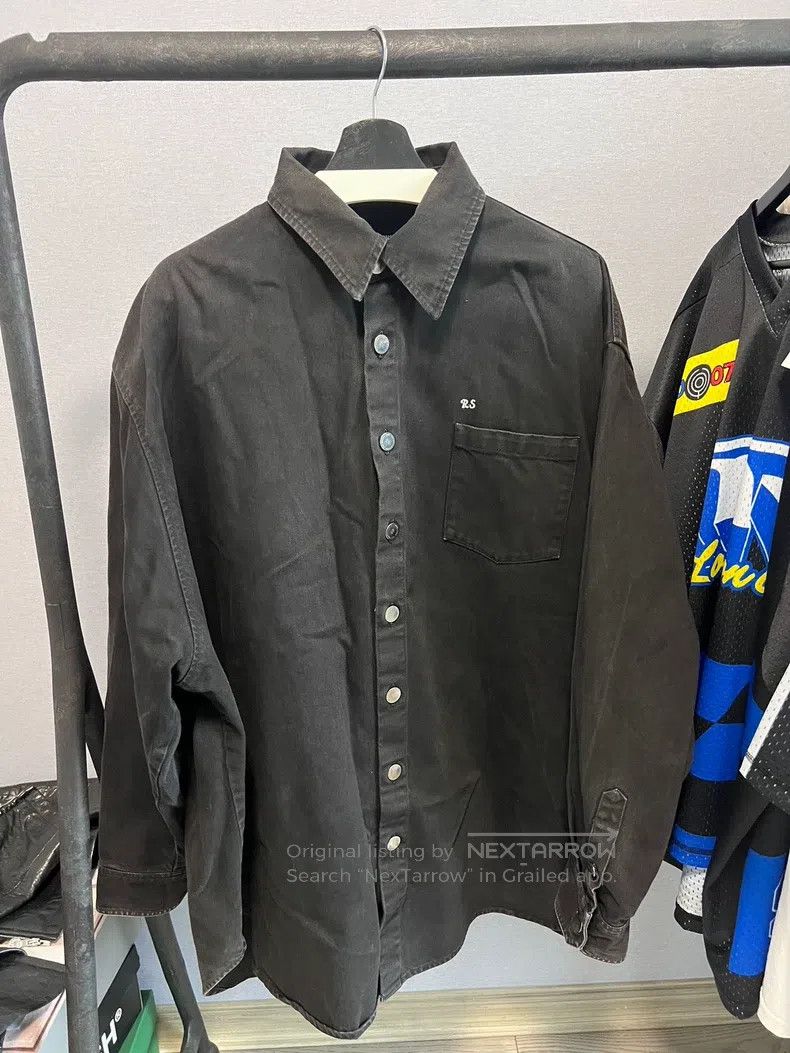 Raf Simons Raf Simons AW21 show style leather tag denim jacket Size US S / EU 44-46 / 1 - 1 Thumbnail