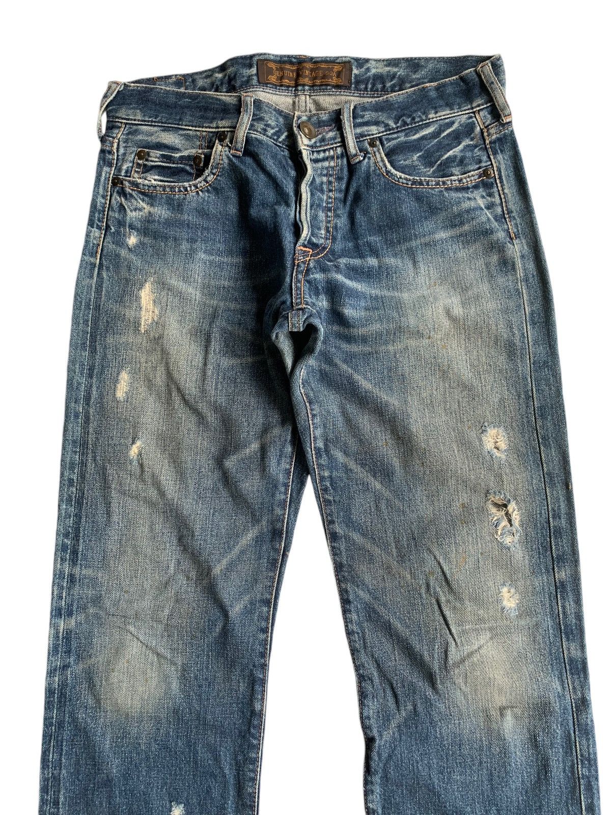 Le Grande Bleu (L.G.B.) GENUINE VINTAGE GOA JAPANESE SELVEDGE PUNK DISTRESSED DENIM☠️ Size US 30 / EU 46 - 6 Thumbnail