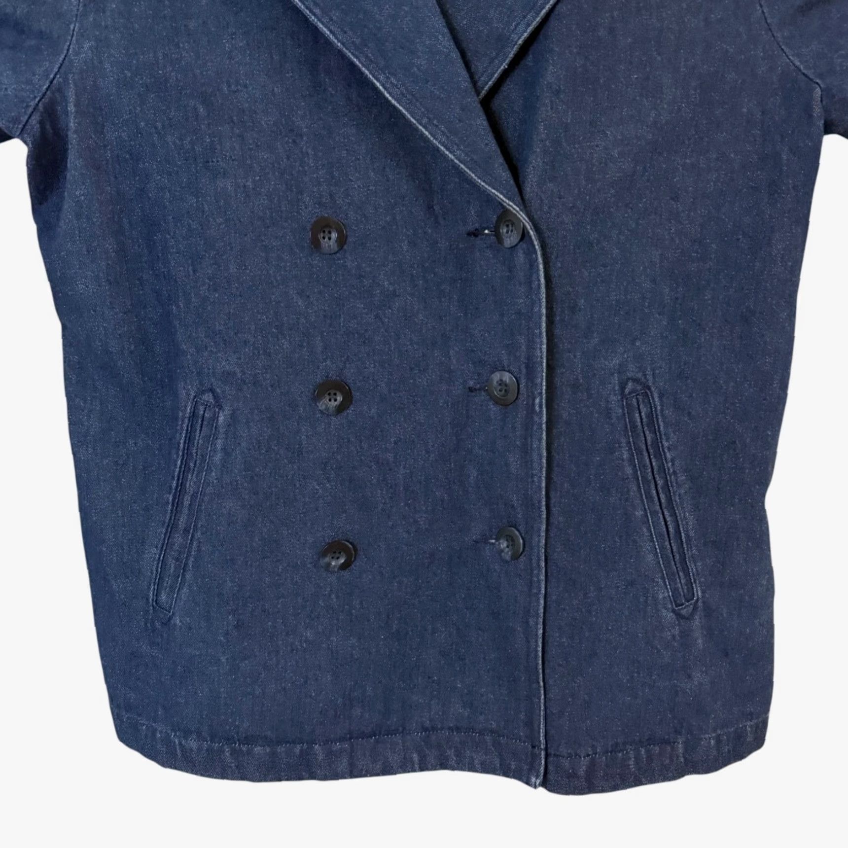 Charter Club VINTAGE Charter Club Denim Blazer Jacket Womens Petite Medium Blue 100% Cotton Boho Classic Western Blazer All Seasons Pockets Womens Size M / US 6-8 / IT 42-44 - 6 Thumbnail