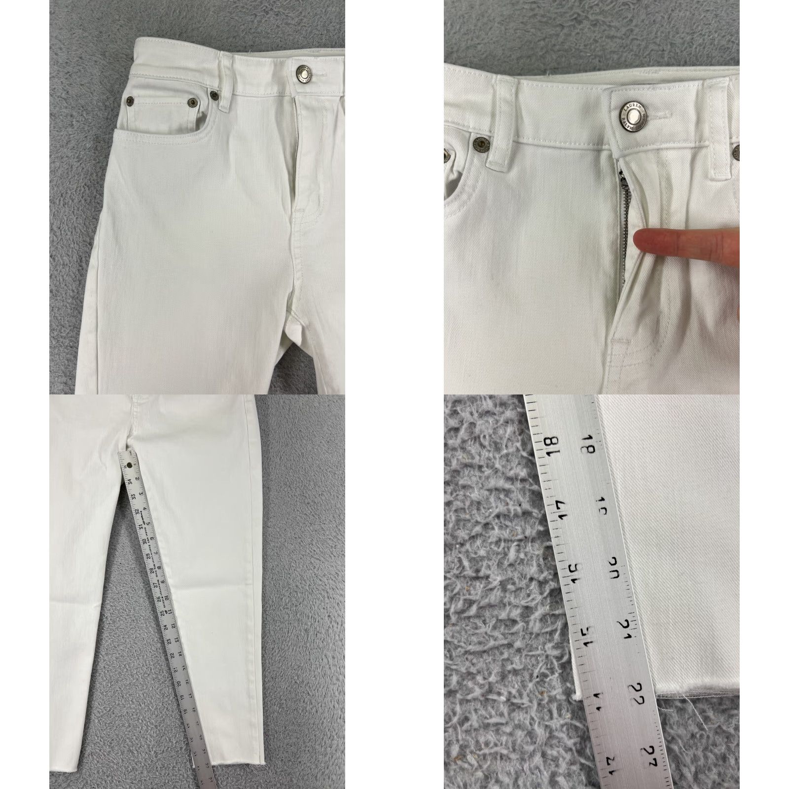 Ralph Lauren Lauren Ralph Lauren Jeans Women 2P White Denim Capri 5-Pocket Design Cropped Distressed Stretch Black Label Polo Pocket Tapered Modern USA Mens? Size 26" / US 2 / IT 38 - 8 Thumbnail