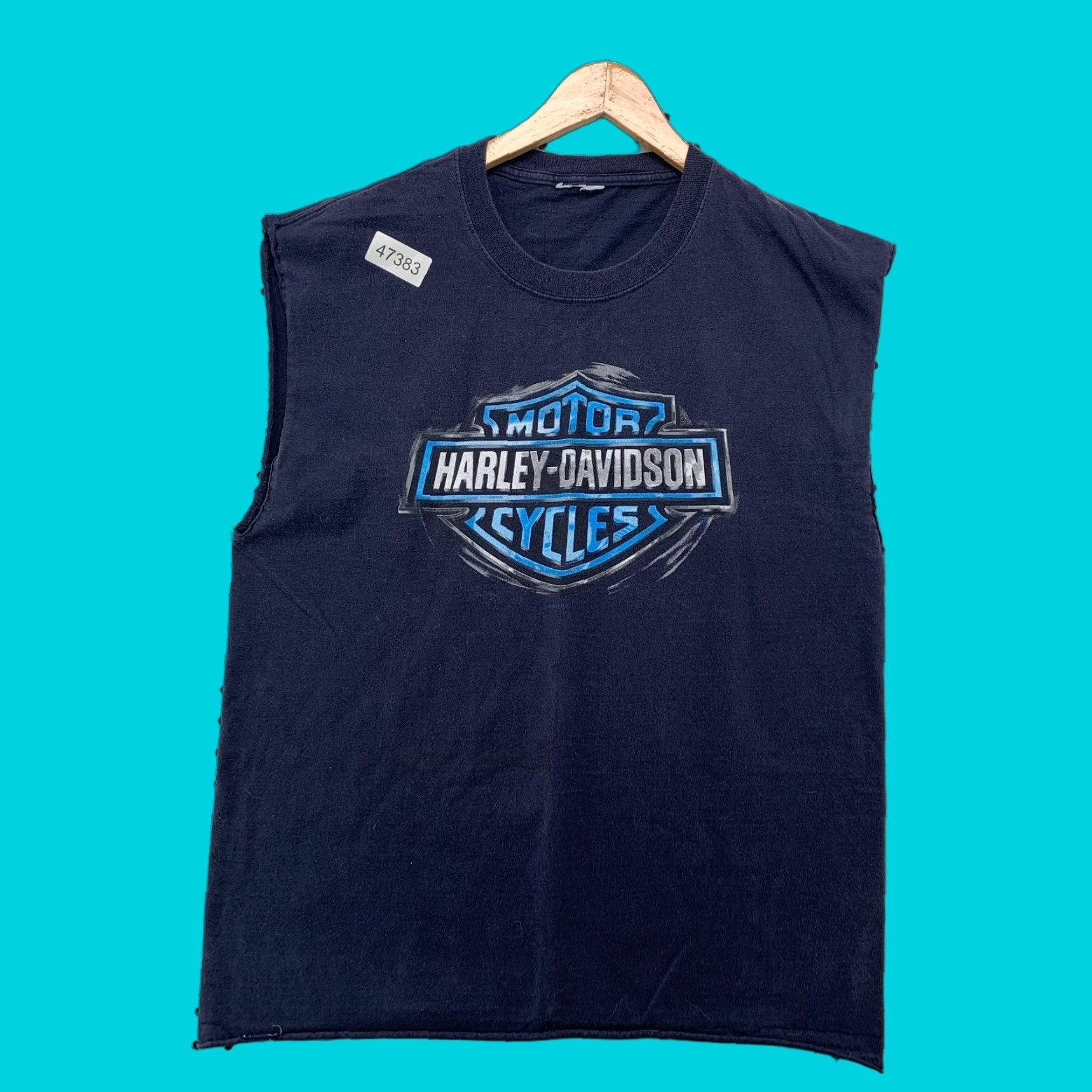 Harley Davidson Harley-Davidson Sleeveless T Shirt Mens Large Blue Tennessee Memphis Size US L / EU 52-54 / 3 - 1 Thumbnail