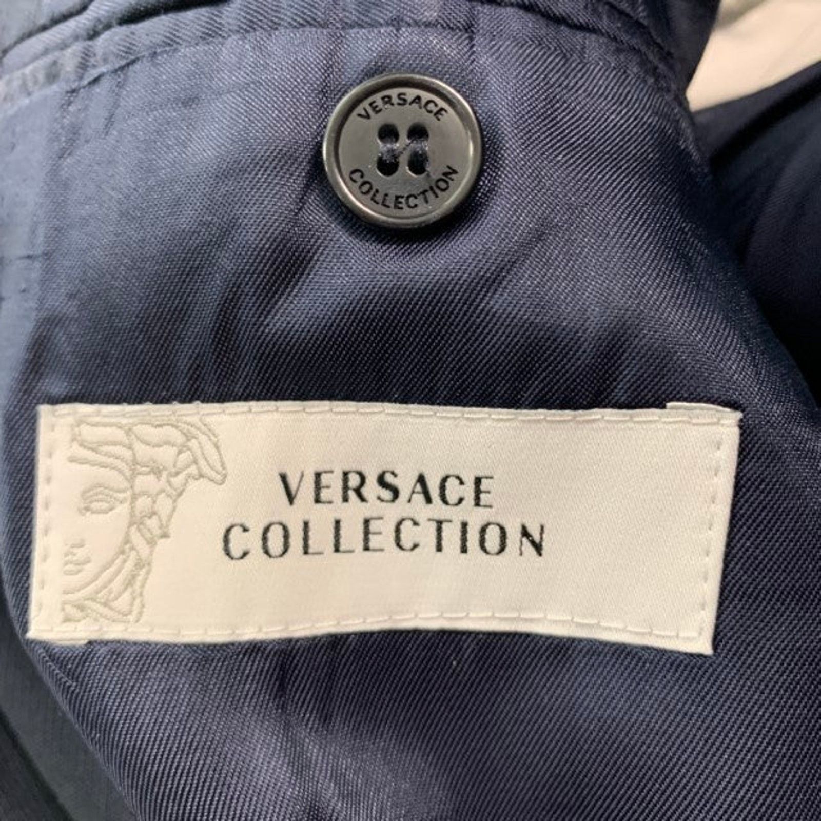 Versace Size 44 Navy Wool Single Breasted Sport Coat Size 44R - 7 Thumbnail