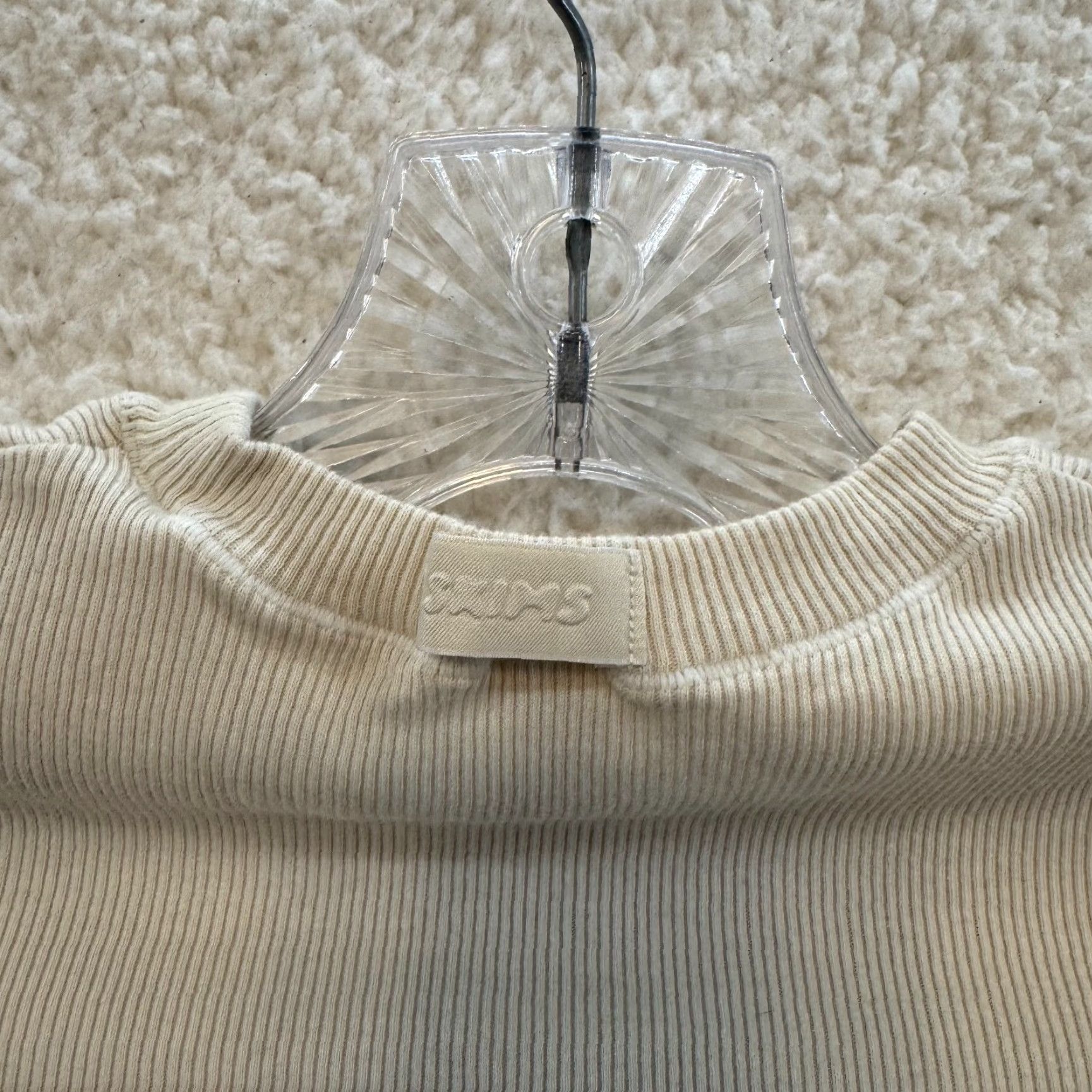 SKIMS VINTAGE SKIMS Cotton Rib T-Shirt Beige XS XS Size XS / US 0-2 / IT 36-38 - 3 Thumbnail