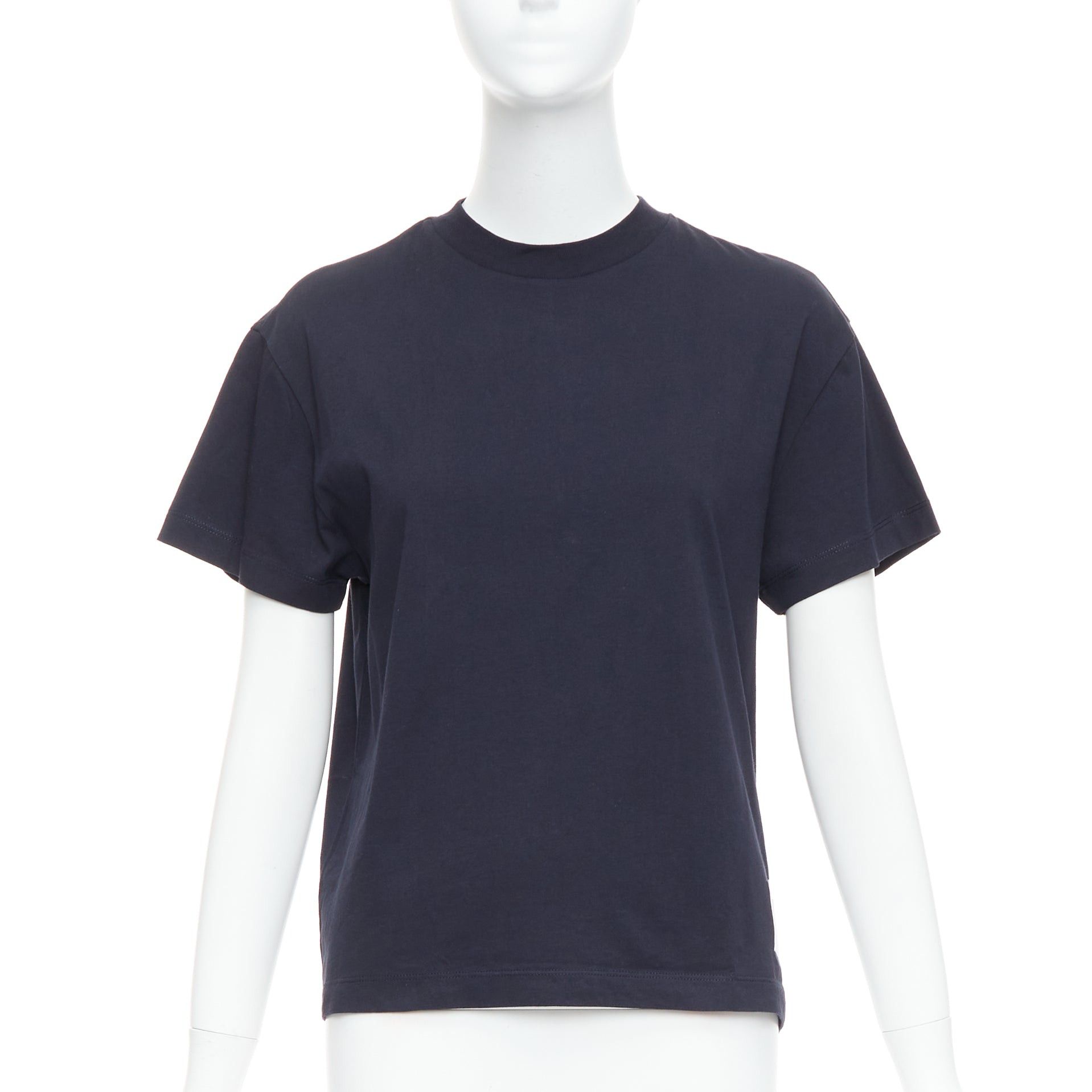 JIL SANDER PLUS black 100% cotton crew neck logo tshirt set of XS