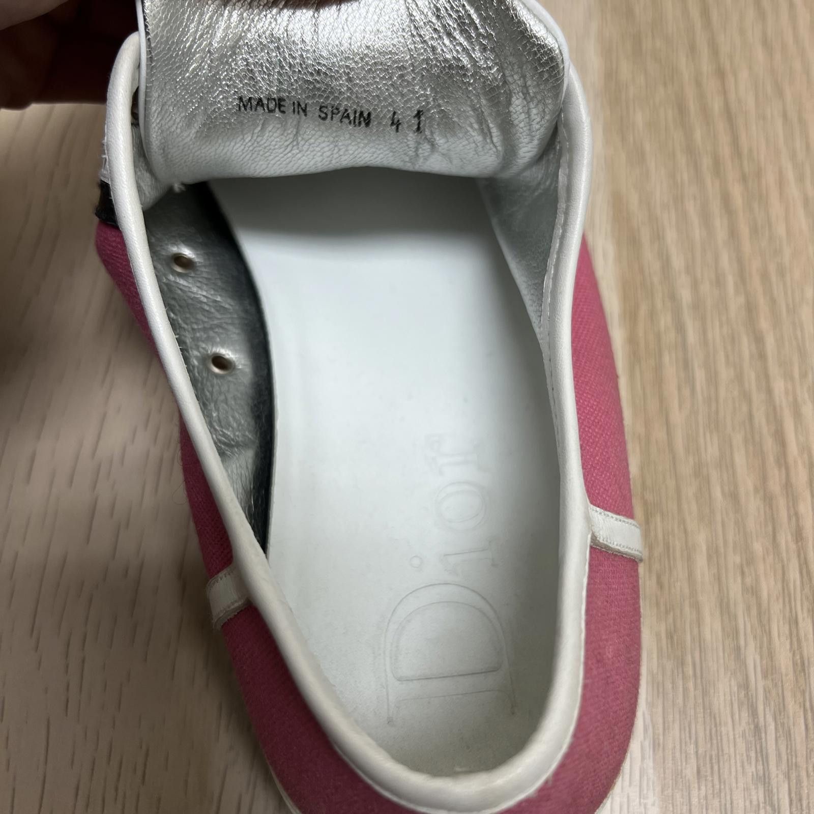 Dior Christian Dior Vintage Pink Canvas Low Top Sneakers Size US 8.5 / IT 38.5 - 7 Thumbnail