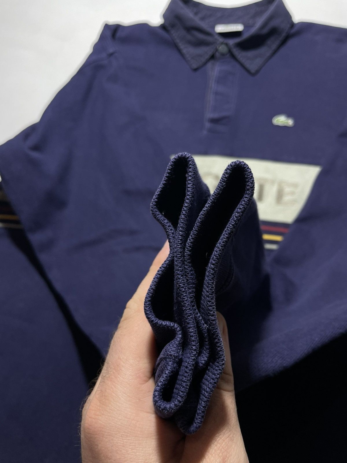 Lacoste Vintage Lacoste Big Logo Polo Longsleeve Size US XL / EU 56 / 4 - 7 Thumbnail