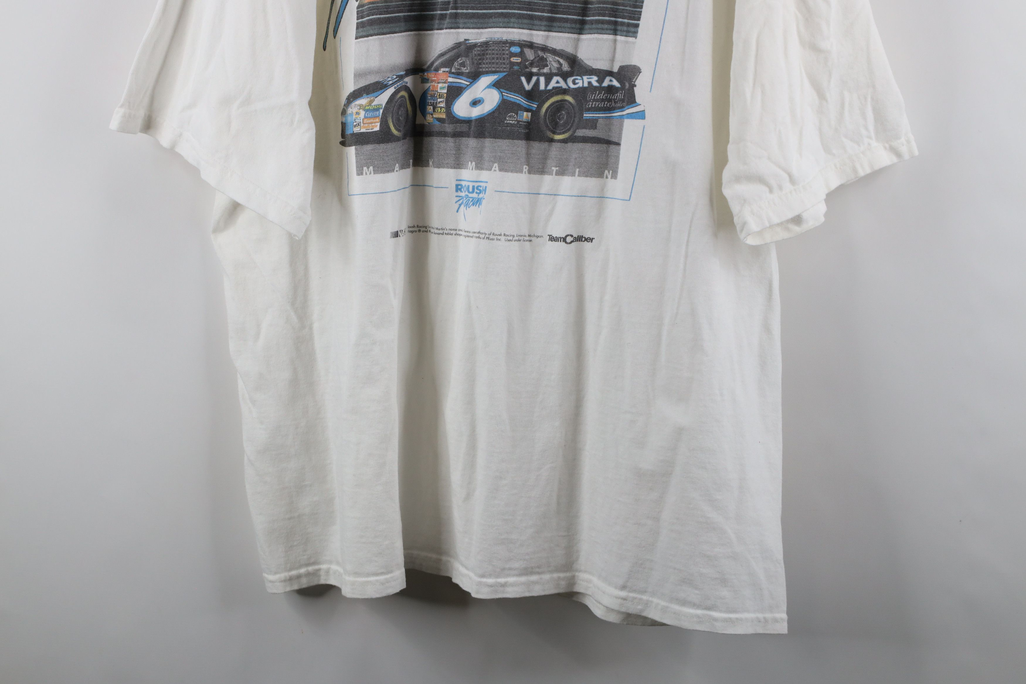 Vintage Vintage 90s NASCAR Out Mark Martin Racing Pocket T-Shirt Size US XXL / EU 58 / 5 - 12 Thumbnail