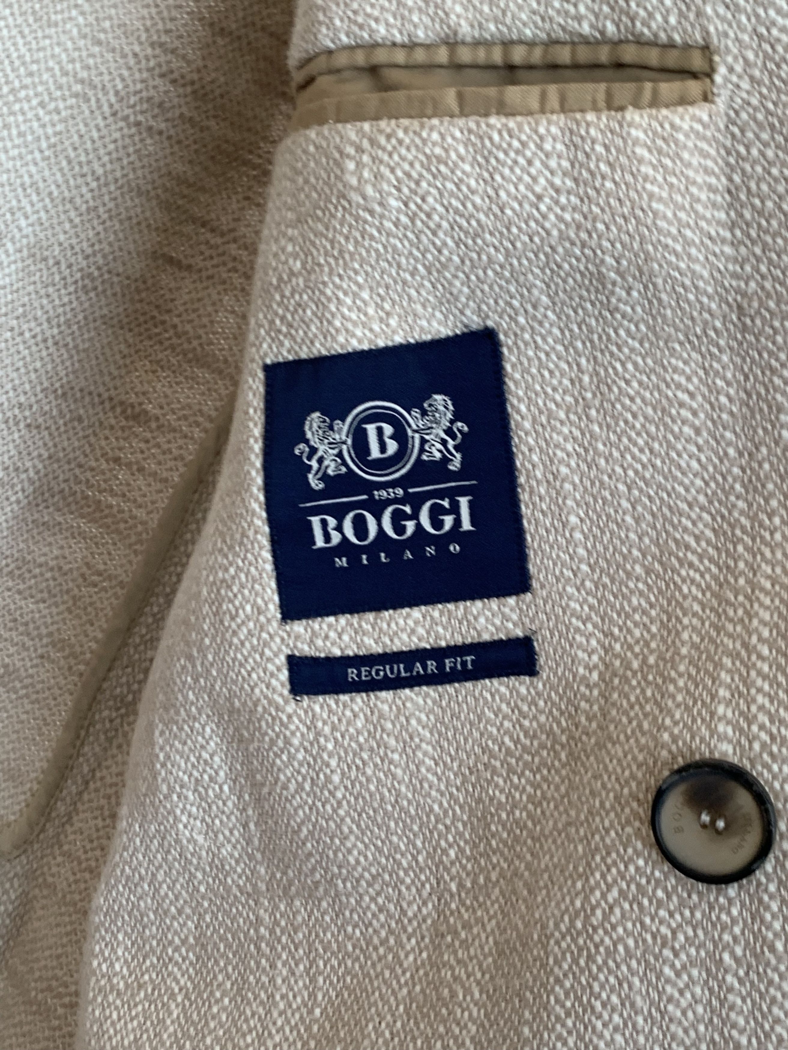 Boggi Boggi Milano Cream Textured Double Breasted Blazer Size 38R - 6 Thumbnail