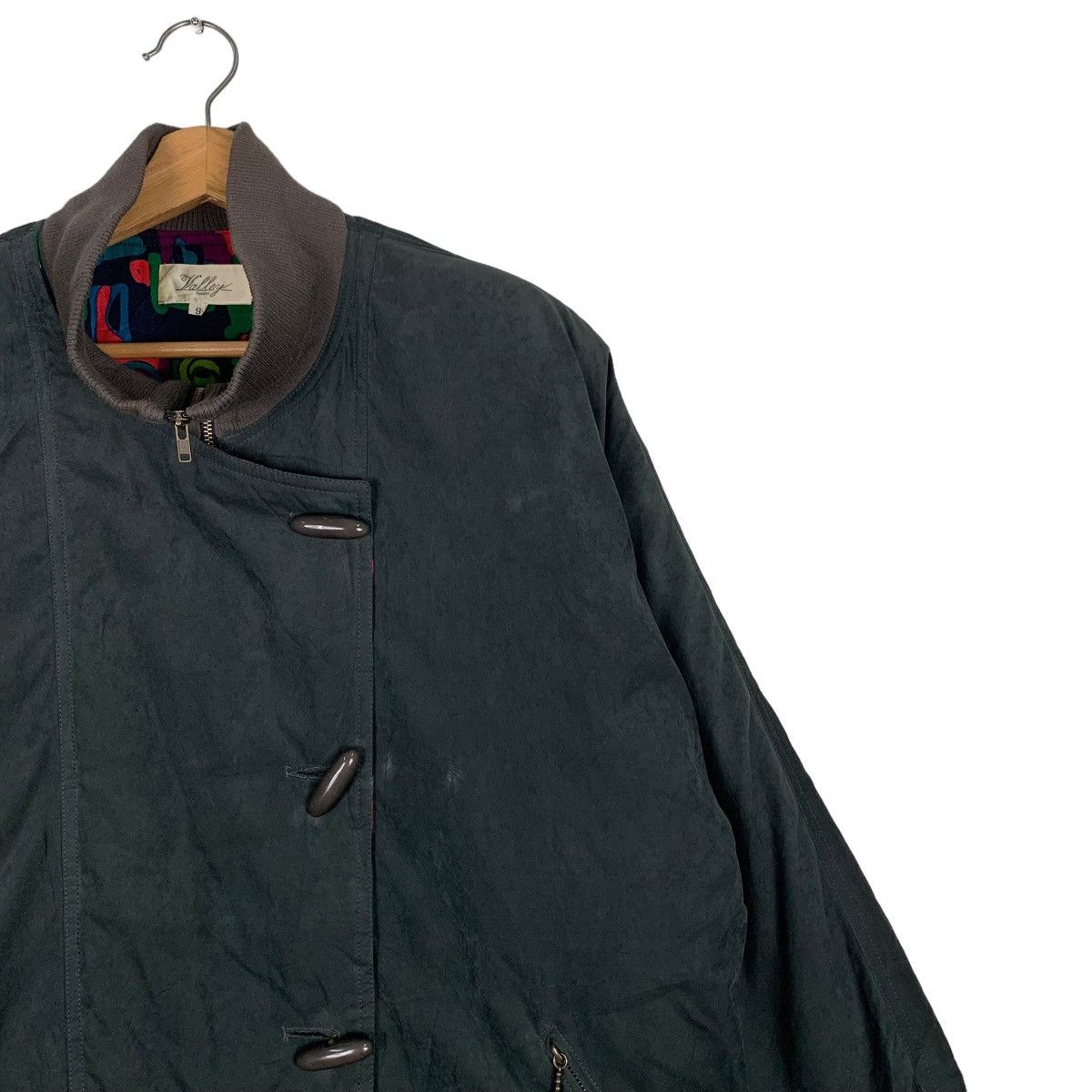 Japanese Brand VALLEY Femme Asymmetrical Duffle Coat #0865-C39 Size M / US 6-8 / IT 42-44 - 5 Thumbnail