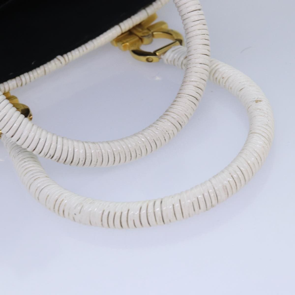 Salvatore Ferragamo Salvatore Ferragamo Gancini Basket Bag Hand Bag Straw White Size ONE SIZE - 7 Thumbnail