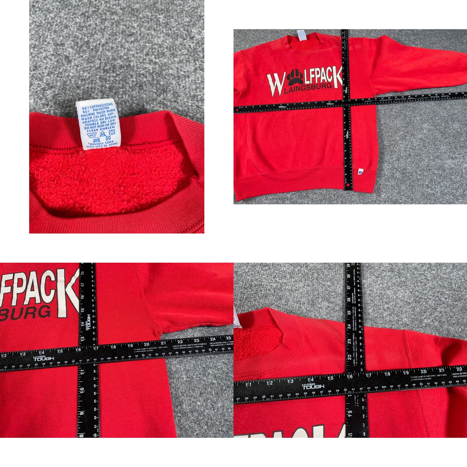 Russell Athletic VINTAGE Russell Athletic Sweatshirt Adult Medium Red Michigan Laingsburg Wolfpack 90s Retro Sports Crew Neck Pullover Size US M / EU 48-50 / 2 - 8 Thumbnail