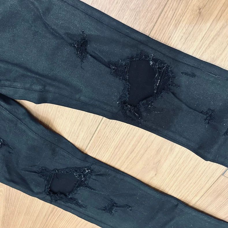 Amiri Amiri Knee-destructed waxed jeans size 31 2501-Nextarrow Size US 31 - 2 Thumbnail