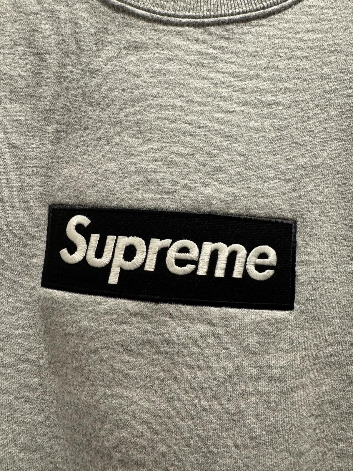 Size L - Supreme Box Logo Crewneck FW22 Gray 100% Authentic