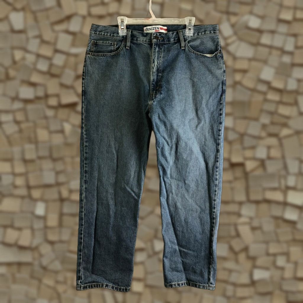 Denizen DENIZEN 285 Relaxed Fit Mens Size 40x30 Mid Rise Straight Leg Blue Denim Jeans Size US 40 / EU 56 - 1 Thumbnail