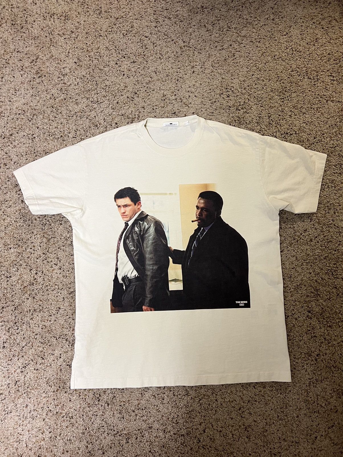 Image of Kith X The Wire "bunk Vintage Tee" in Eggshell, Men's (Size XL)