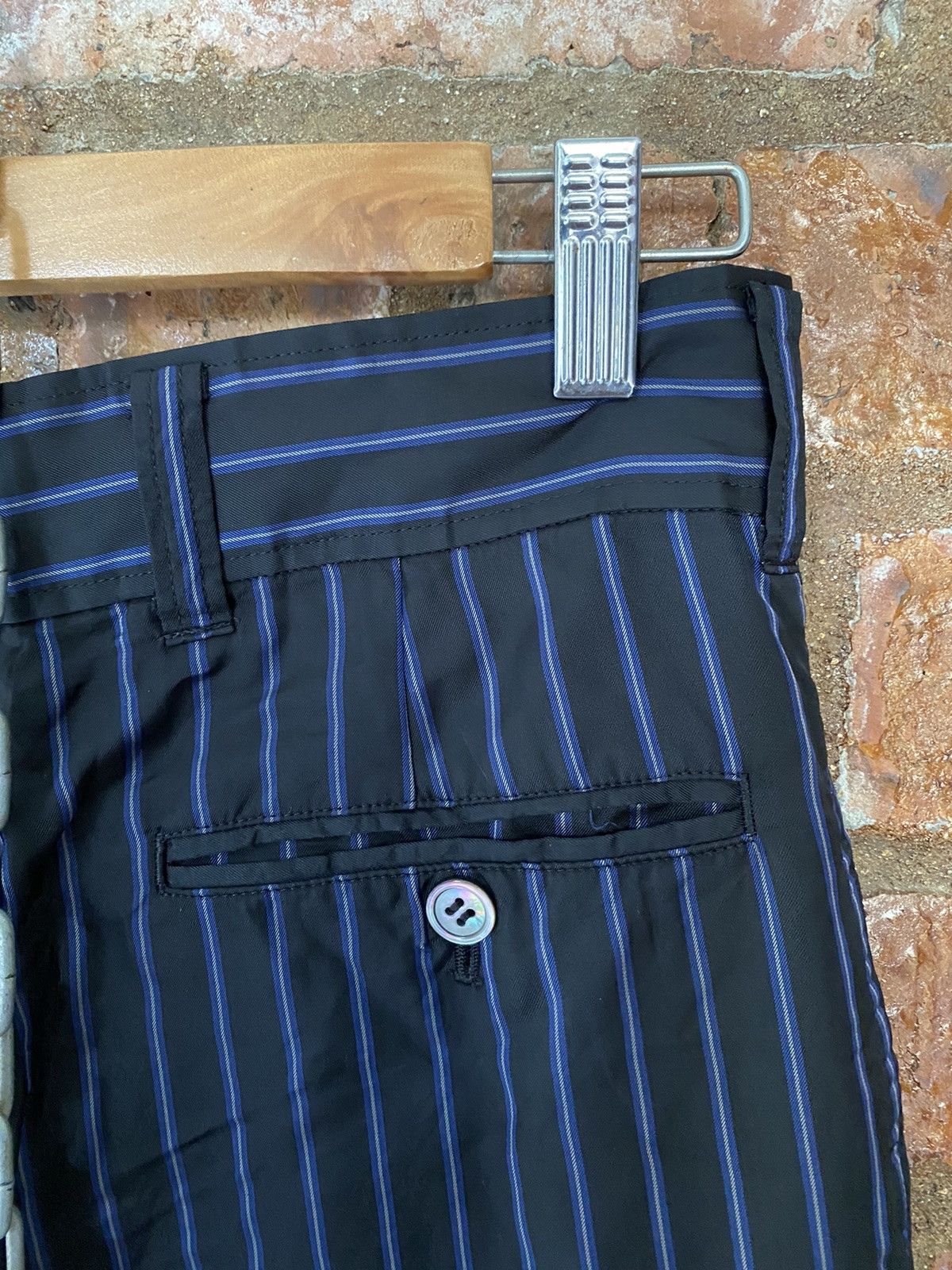 Comme des Garcons × Tricot Comme des Garcons SS03 Tricot neon stripe 100% cupro wide leg pants Size 30" / US 8 / IT 44 - 11 Thumbnail