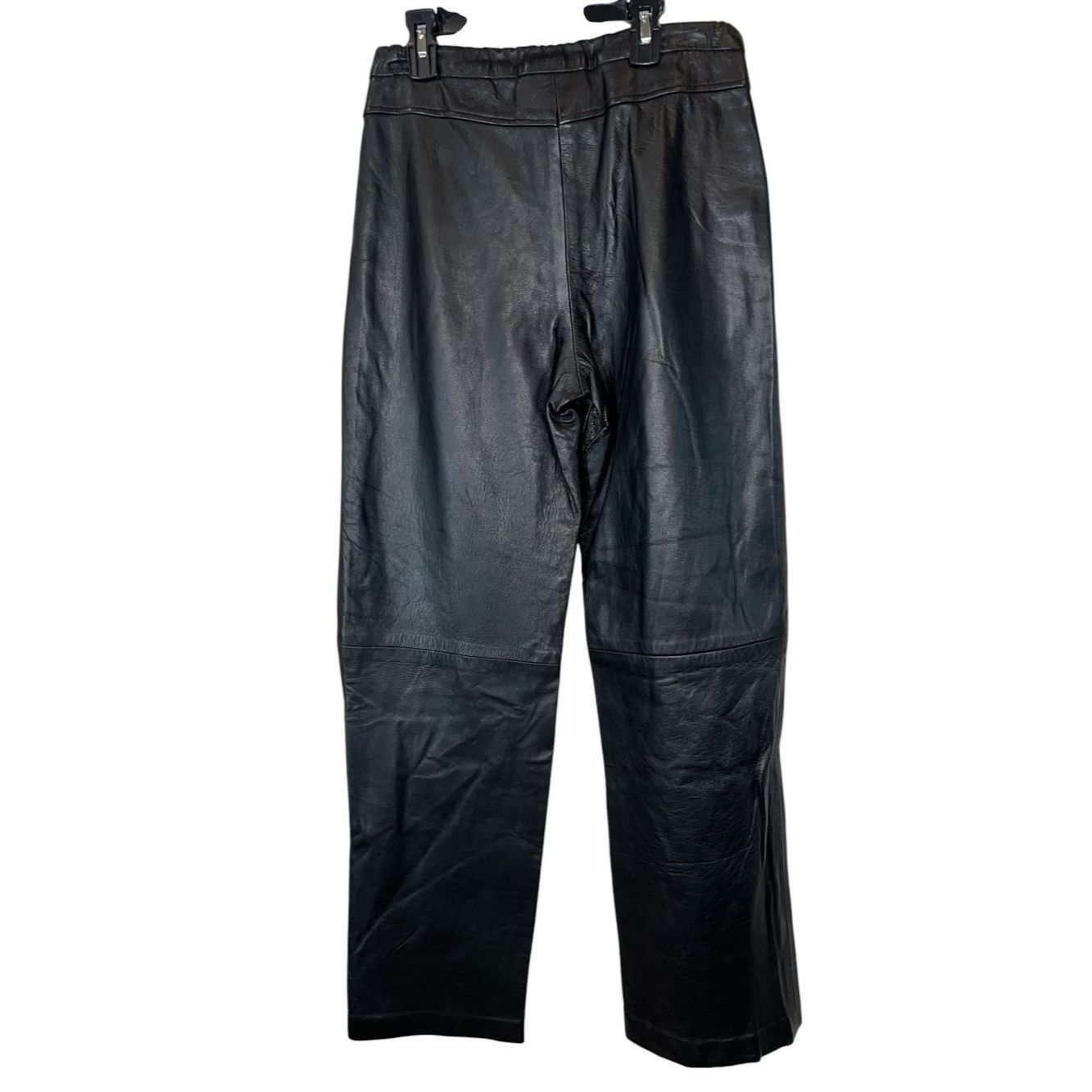 Other Poleci Black Leather Pants Sample Piece High Rise Wide Leg Size 27" / US 4 / IT 40 - 2 Thumbnail