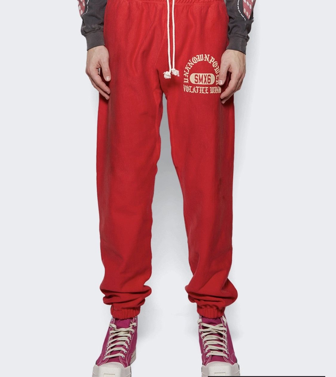 Image of Saint Michael Unknown Power Sweatpants in Red, Men's (Size 34)