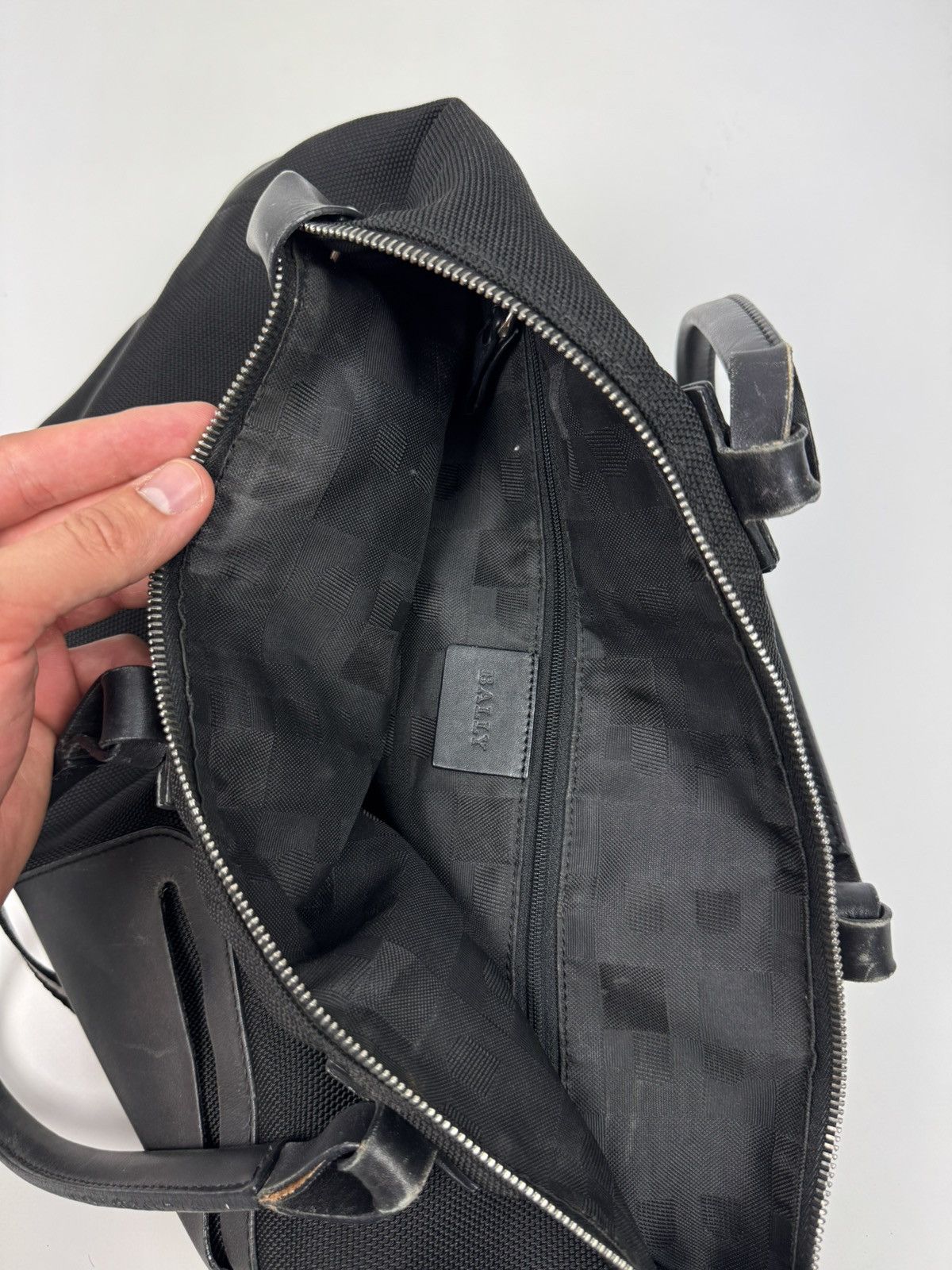 Bally Bally Cloth Canvas/Leather Black Handbag Size ONE SIZE - 16 Thumbnail