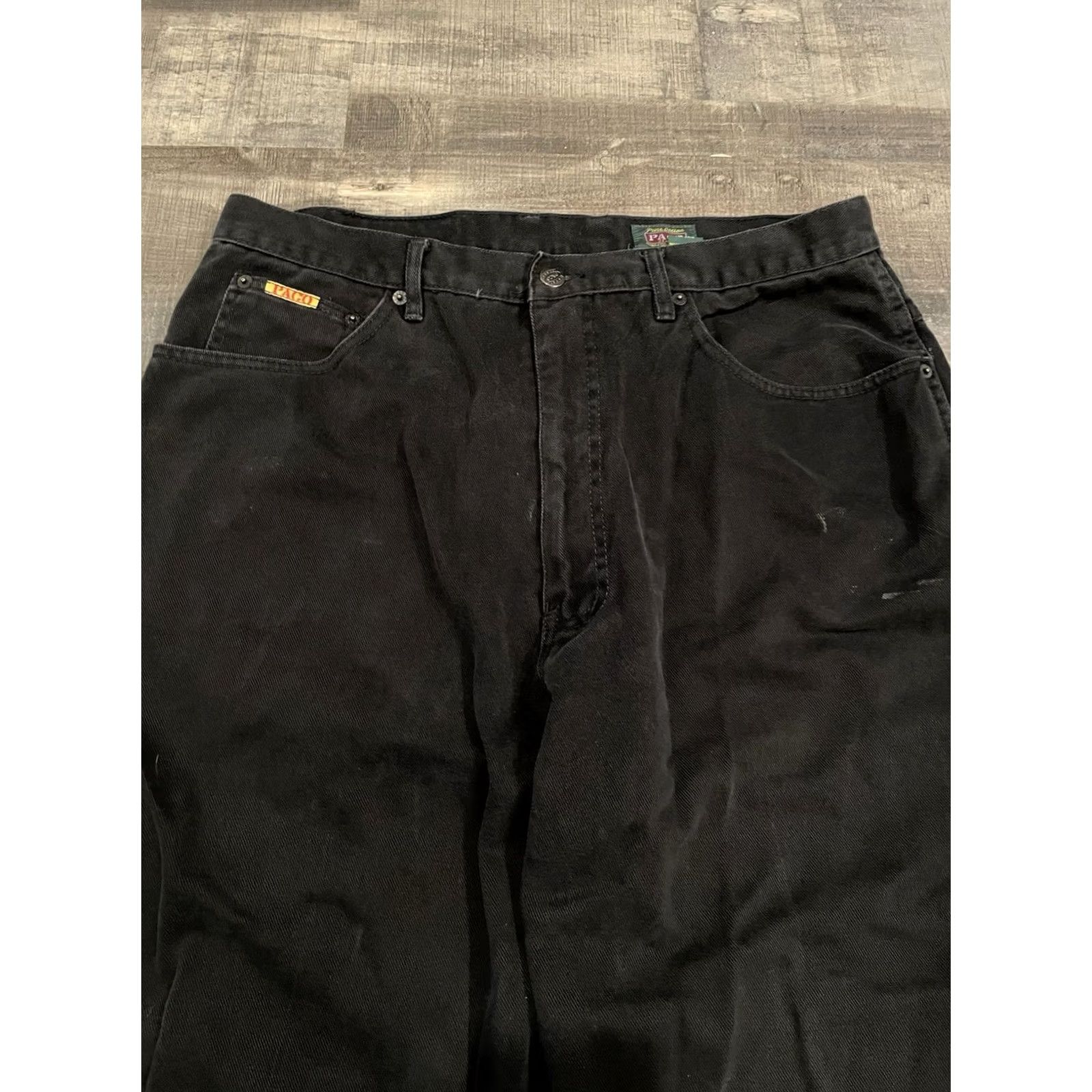 Vintage VINTAGE PACO Jeans Baggy Men's 34x33 Dark Wash Black Inseam 33 Skater Grunge Y2K Hip Hop Punk Goth Wide Size US 34 / EU 50 - 5 Thumbnail