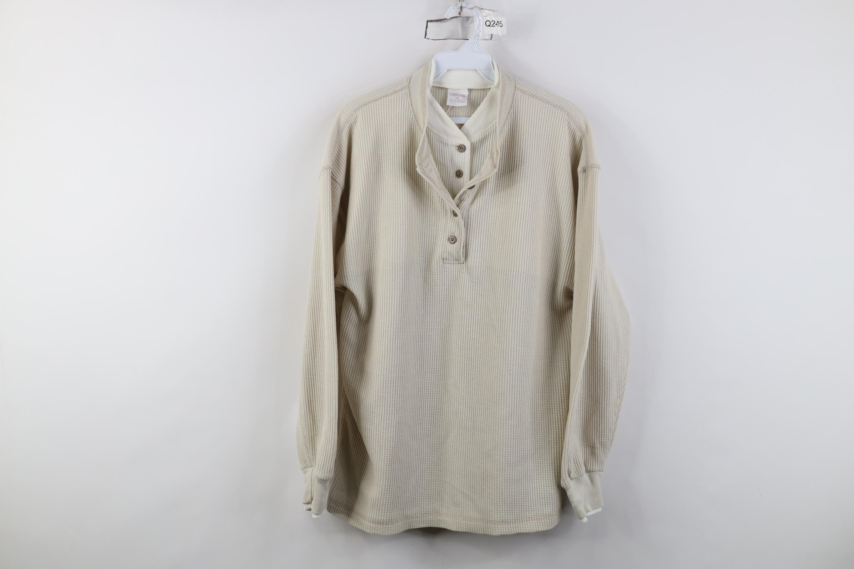 Vintage Vintage 90s Streetwear Layered Waffle Knit Henley T-Shirt Size M / US 6-8 / IT 42-44 - 1 Thumbnail