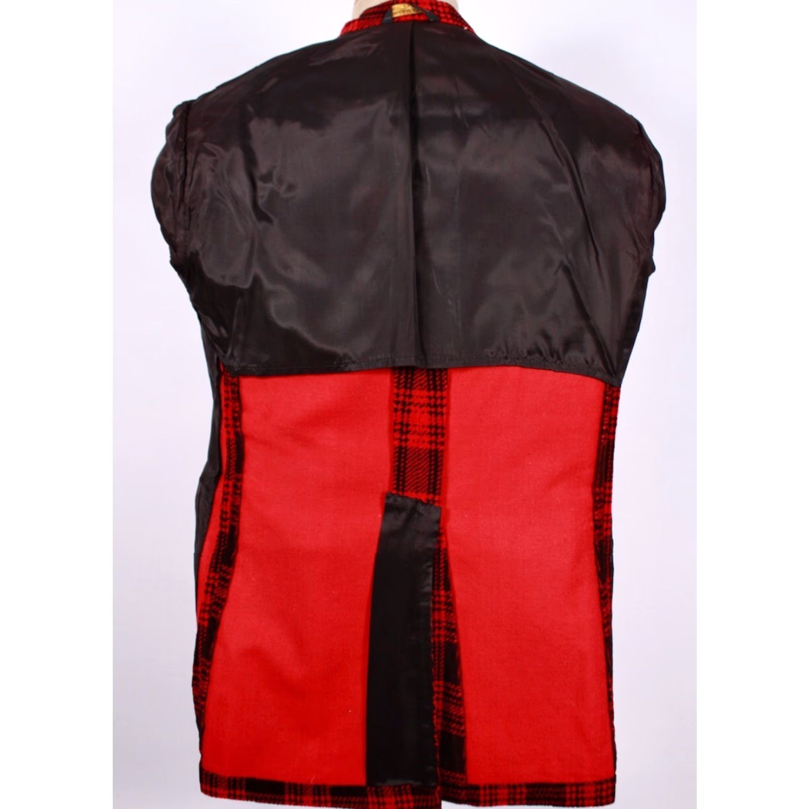 Velvet VTG John Alexander Blazer Mens M Velvet Red Plaid 60s 70s Jacket Blazer Size 40R - 3 Thumbnail