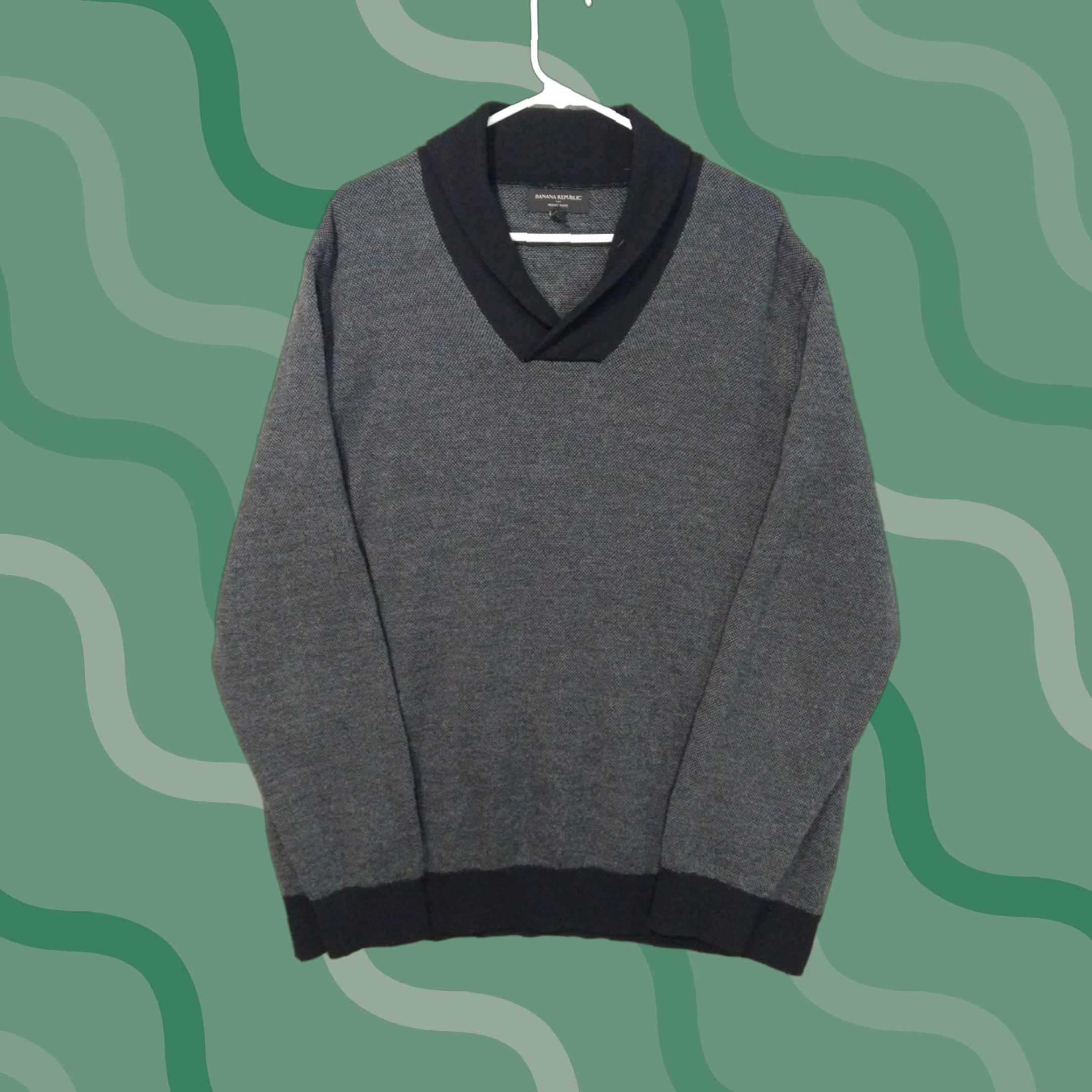 Banana Republic Banana Republic Mens Sweater 2XL Gray Merino Wool Blend Cowl Neck Pullover Size US XXL / EU 58 / 5 - 1 Thumbnail
