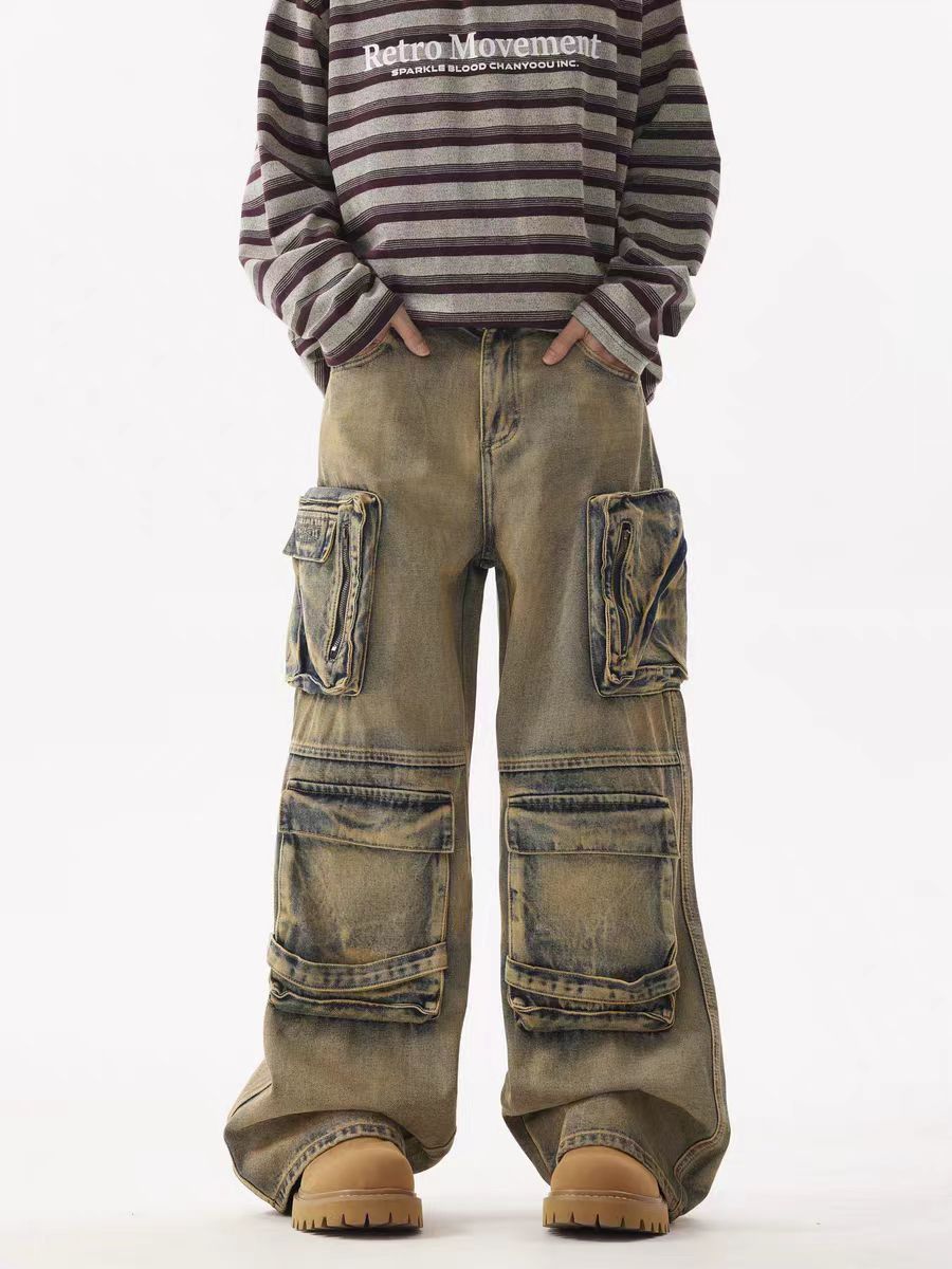 Designer × Japanese Brand × Vintage Vintage Street Washed and Aged Multi-Pocket Workwear Jeans Size US 32 / EU 48 - 1 Thumbnail
