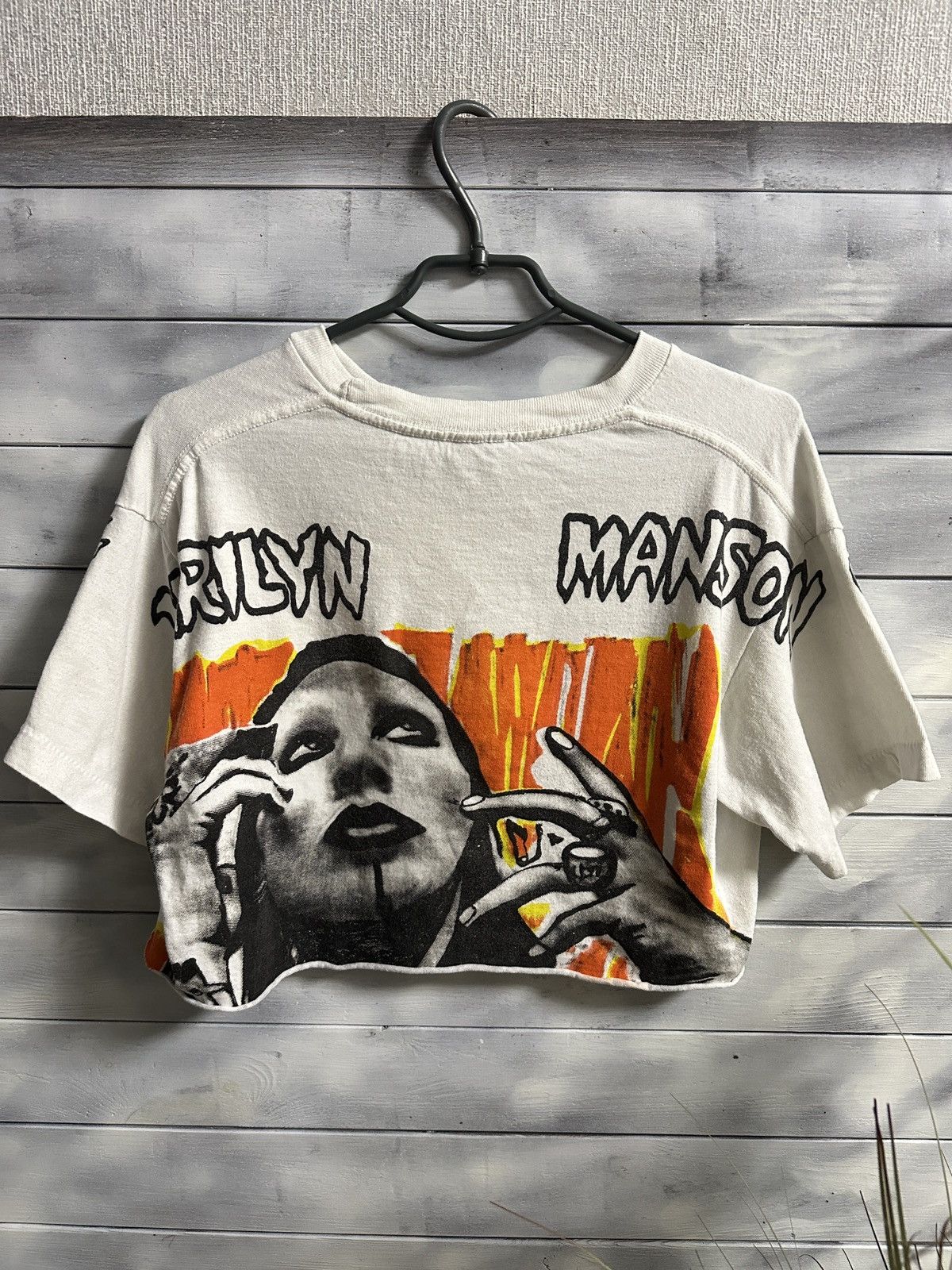 Band Tees Very Rare Vintage Crop Top Marilyn Manson 90’s Crop Too Size ONE SIZE - 2 Thumbnail
