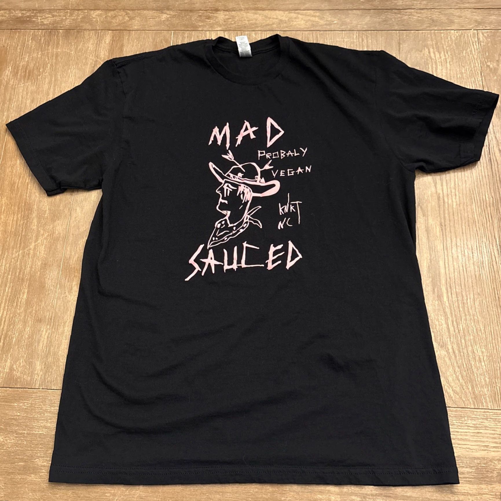 Vintage VINTAGE Mad Sauced Hot Sauce Probably Vegan T Shirt Size Large Black Rare Size US L / EU 52-54 / 3 - 2 Thumbnail