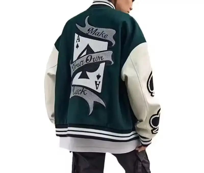 Japanese Brand Make Your Own Luck Green Varsity Jacket Size US M / EU 48-50 / 2 - 1 Thumbnail