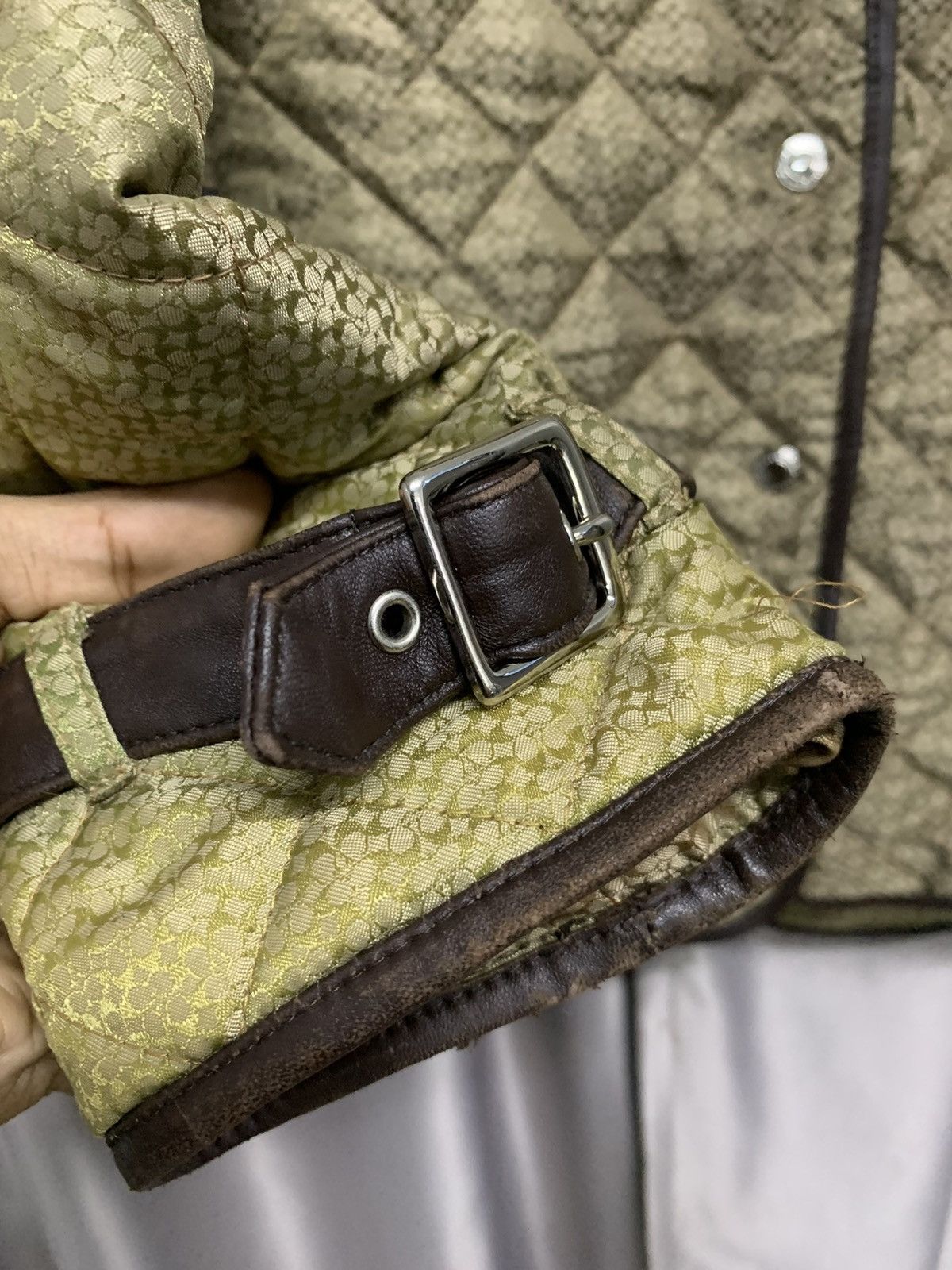 Coach × Vintage 90s COACH MONOGRAM QUILTED JACKET SUNFADED Size US S / EU 44-46 / 1 - 4 Thumbnail
