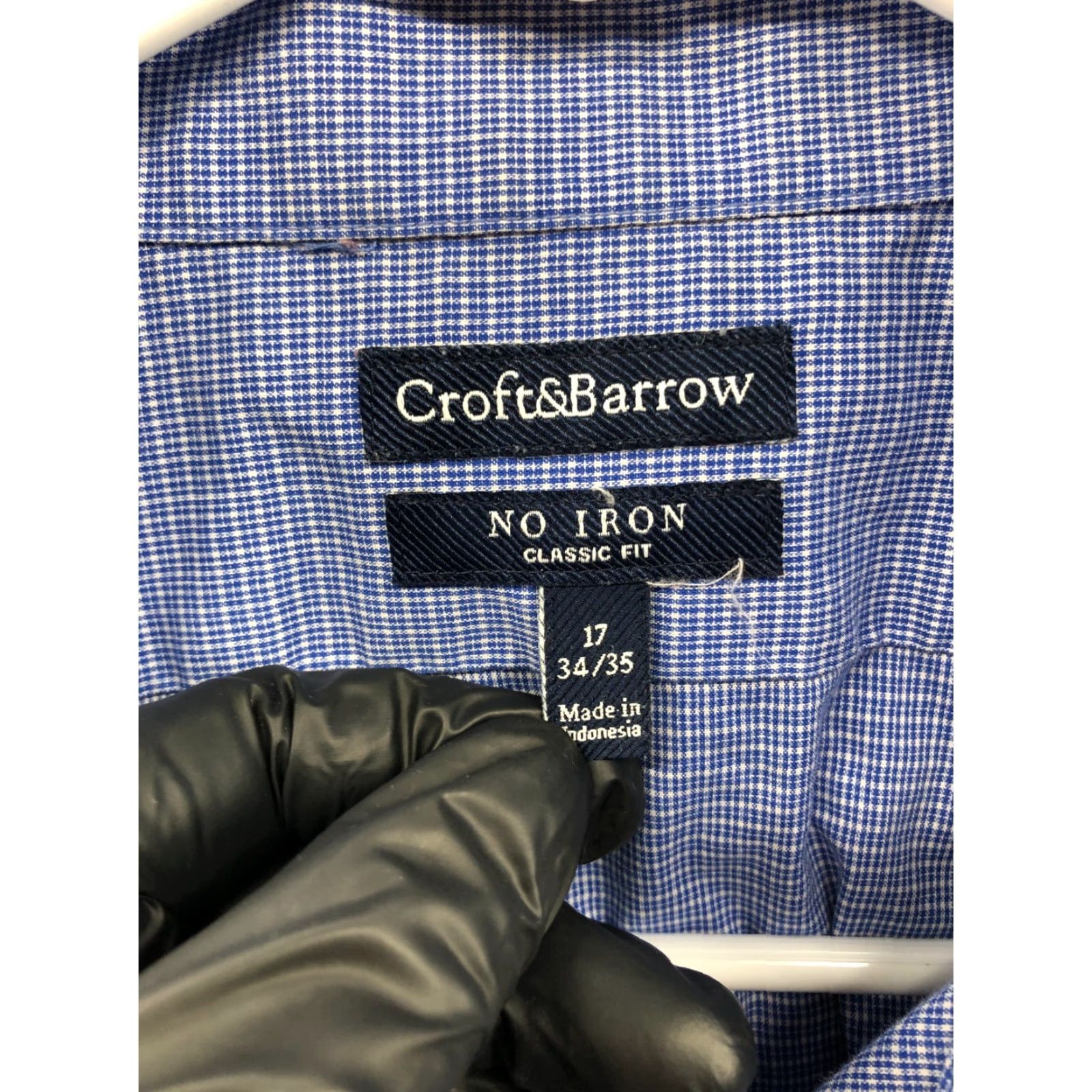 Croft & Barrow Croft & Barrow Classic Fit No Iron Shirt Mens Long Sleeve Size 17 Blue Plaid Button-Up Casual Shirt Size US XL / EU 56 / 4 - 6 Thumbnail