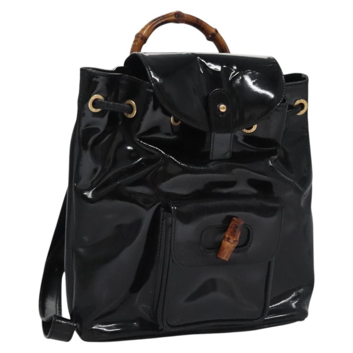 Gucci Gucci Vintage Bamboo Backpack Patent Size ONE SIZE - 1 Thumbnail