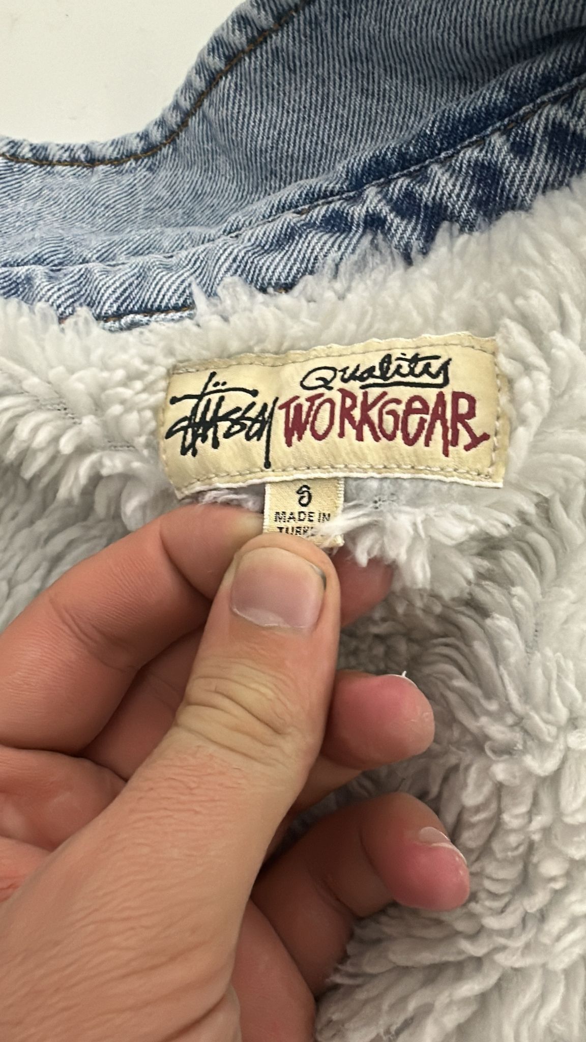 Stussy × Vintage Stussy Sherpa Lined Denim Shirt Small Size US S / EU 44-46 / 1 - 7 Thumbnail