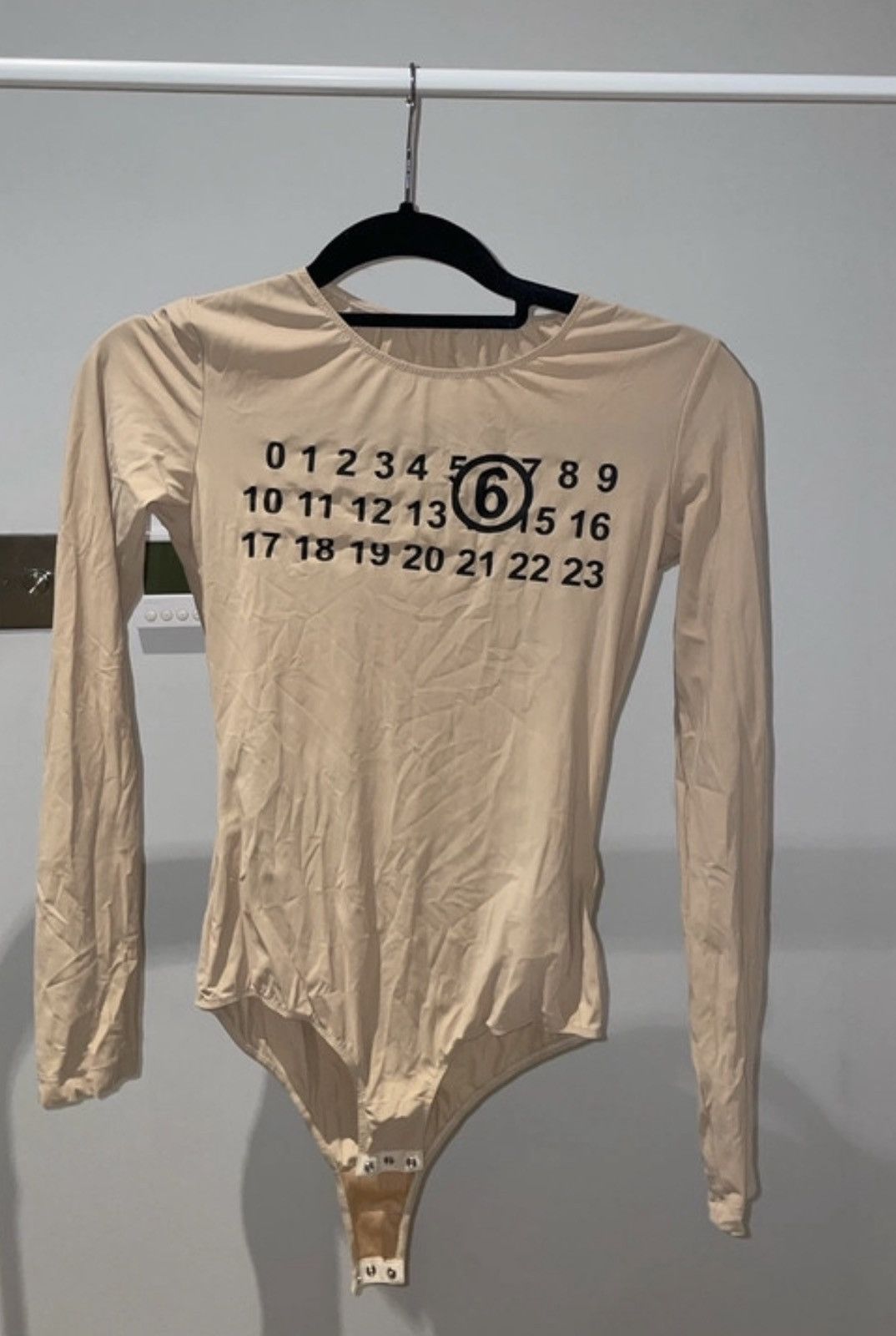 image of Maison Margiela Mm6 Bodysuits in Beige, Women's (Size Small)