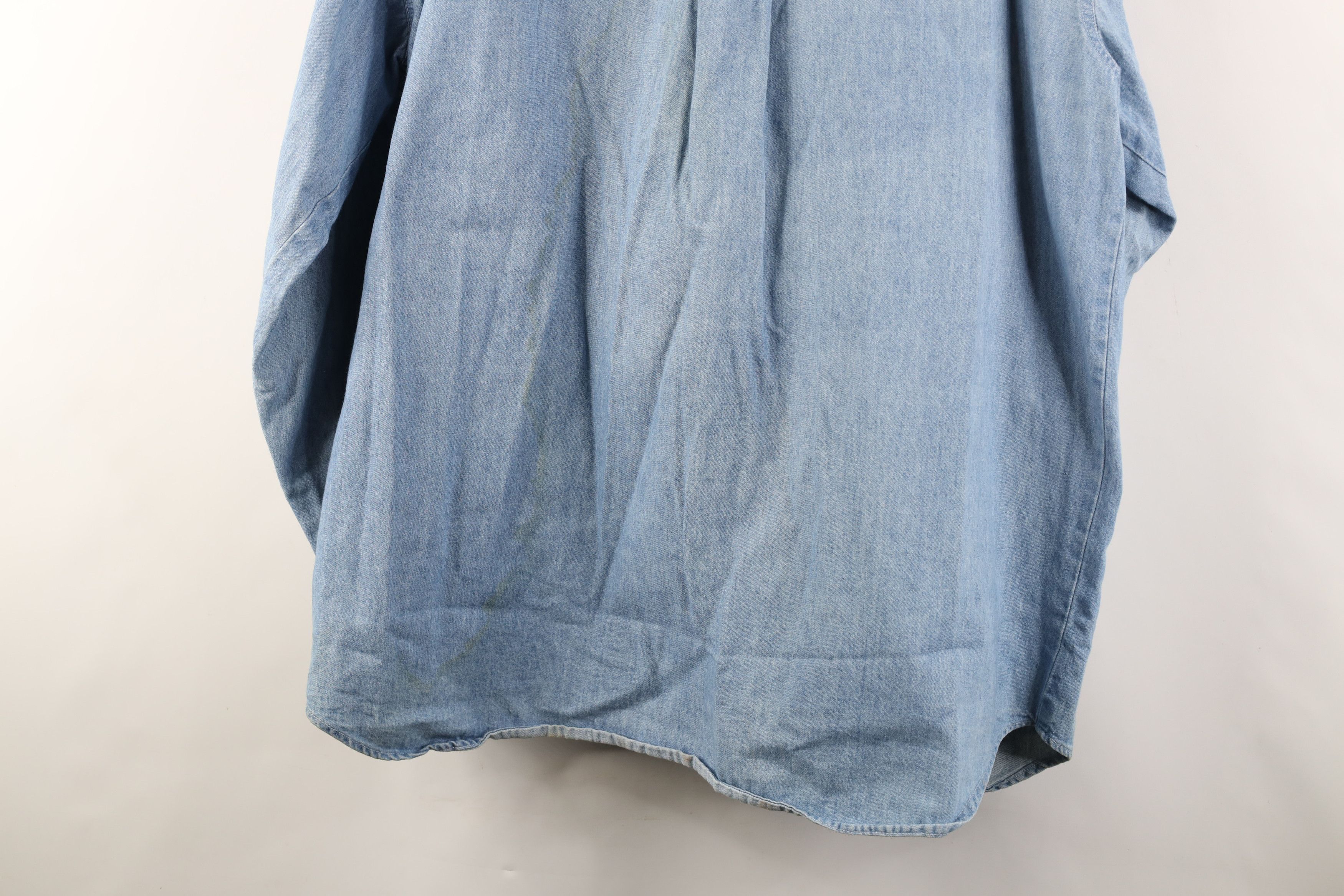 Vintage Vintage 90s Streetwear Collared Denim Jean Button Down Shirt Size US XL / EU 56 / 4 - 15 Thumbnail