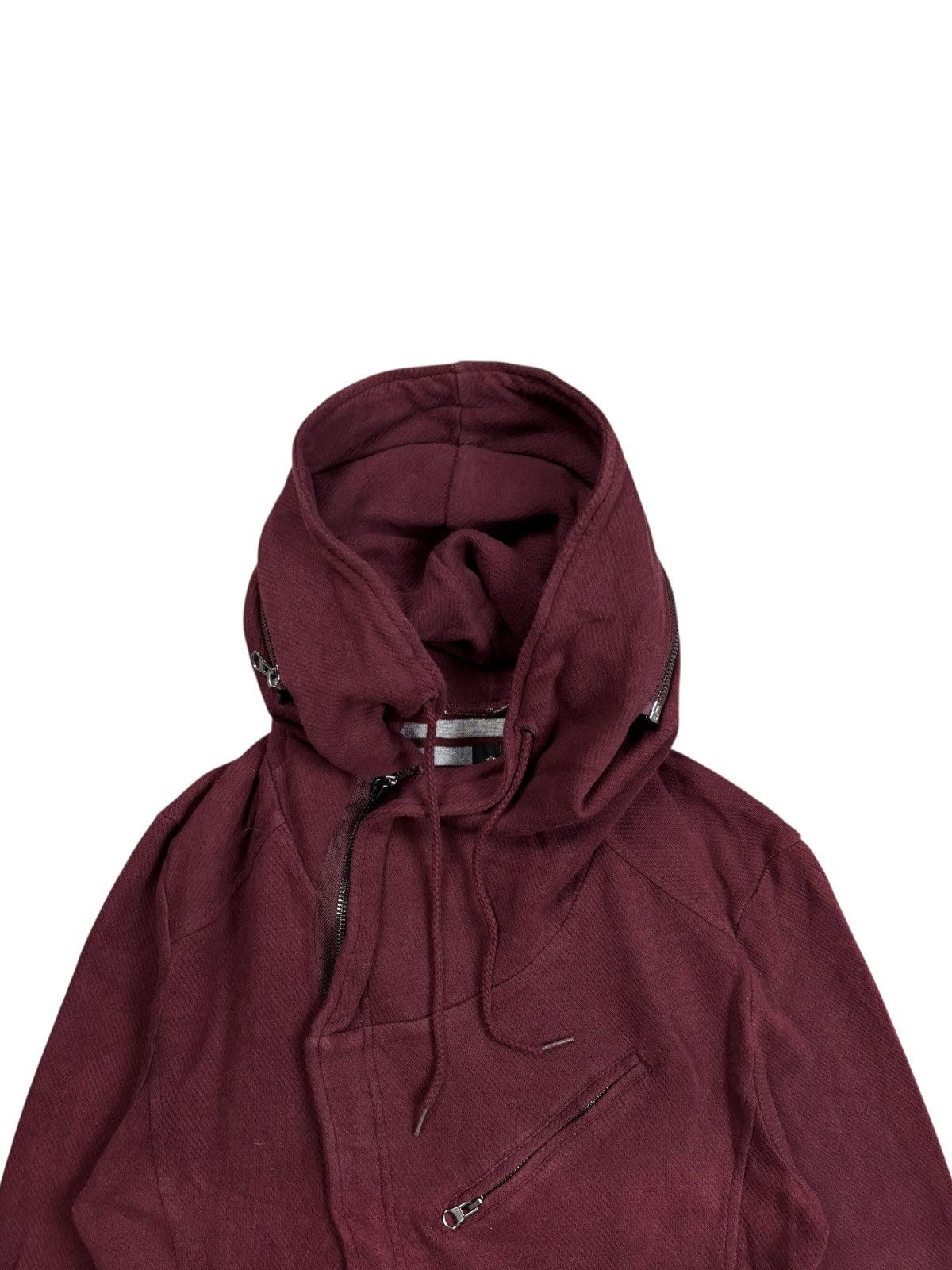 Le Grande Bleu (L.G.B.) 2000s Semantic Design - Red Wine Alien Hood Jacket Size US M / EU 48-50 / 2 - 6 Thumbnail