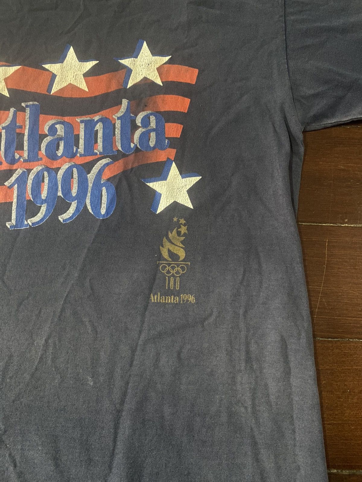 USA Olympics × Vintage VTG 90s ATLANTA OLYMPICS TEE SUN FADED Size US L / EU 52-54 / 3 - 5 Thumbnail