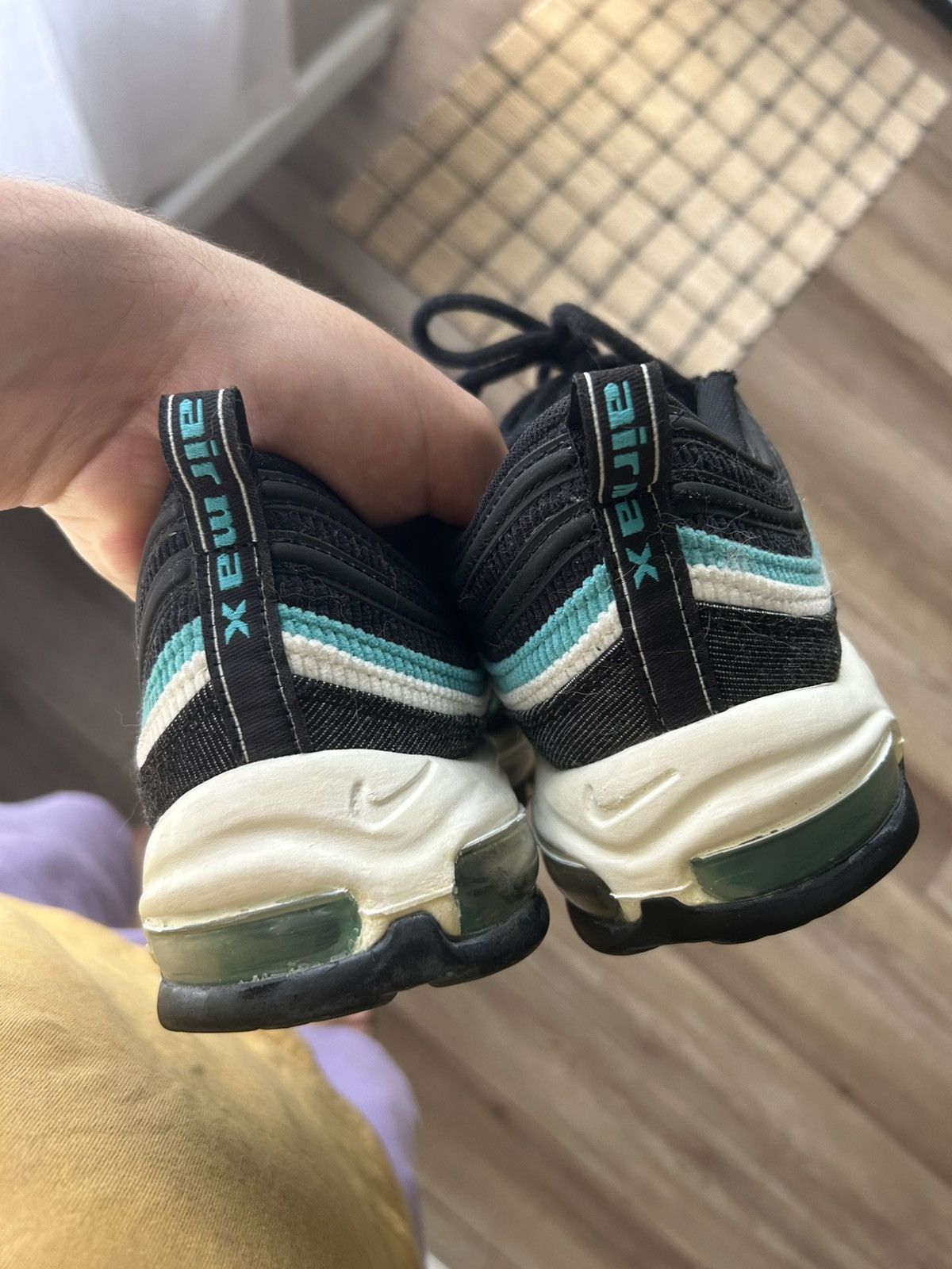 Nike Nike Air Max 97 Black Turquoise Size US 11.5 / EU 44-45 - 7 Thumbnail