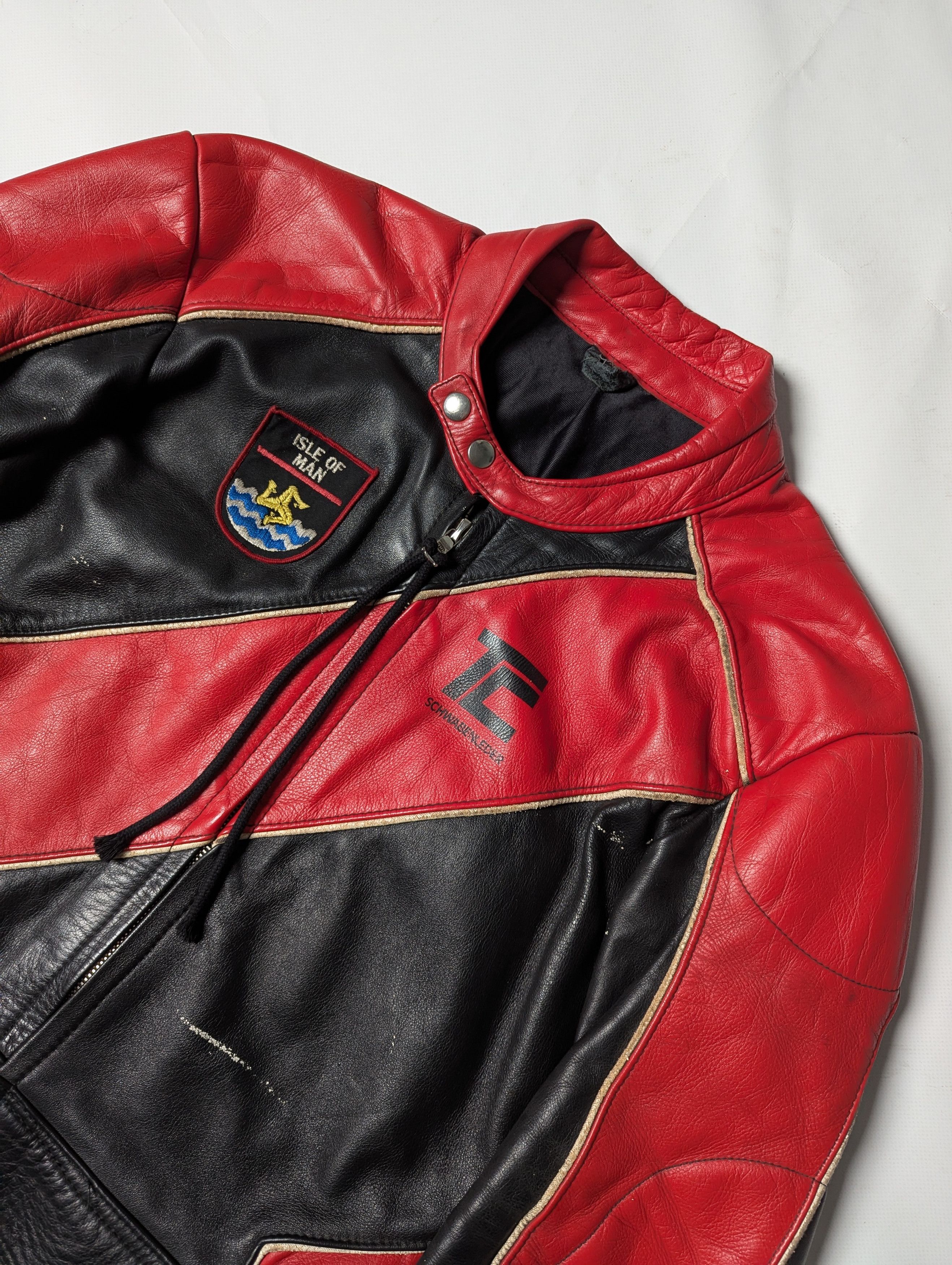 Leather 90s Schwabenleder Two Tone Handprinted Leather Jacket Size US M / EU 48-50 / 2 - 7 Thumbnail