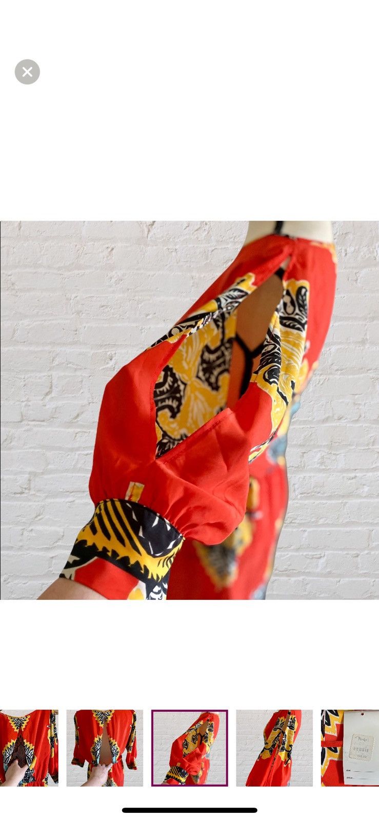 Other MONKEE’S’ SILK SLIT SLEEVE MINI DRESS SLIT DOWN BACK Size M / US 6-8 / IT 42-44 - 6 Thumbnail