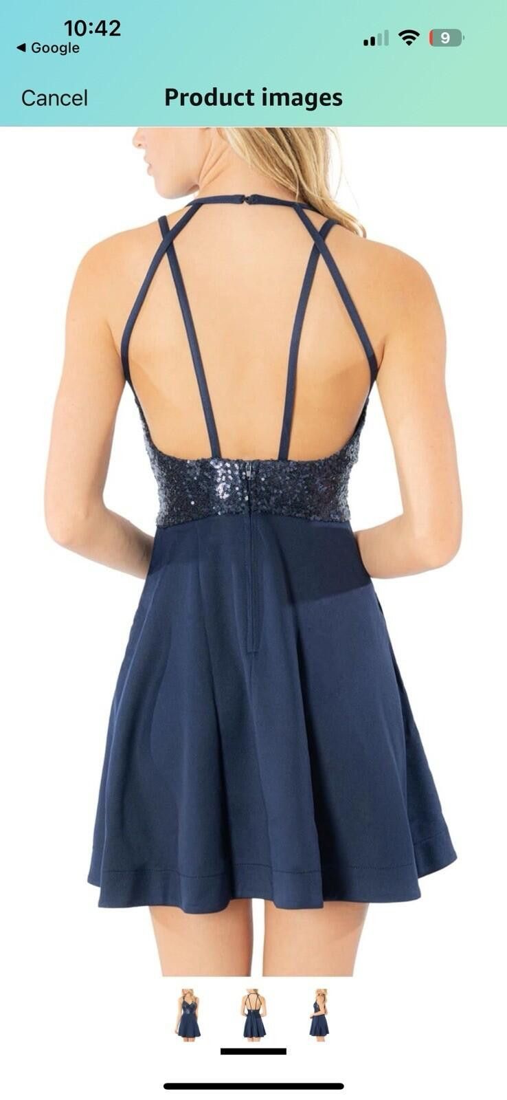 Other Speechless 3 Navy Sequin cocktail dress homecoming wedding Size M / US 6-8 / IT 42-44 - 2 Thumbnail