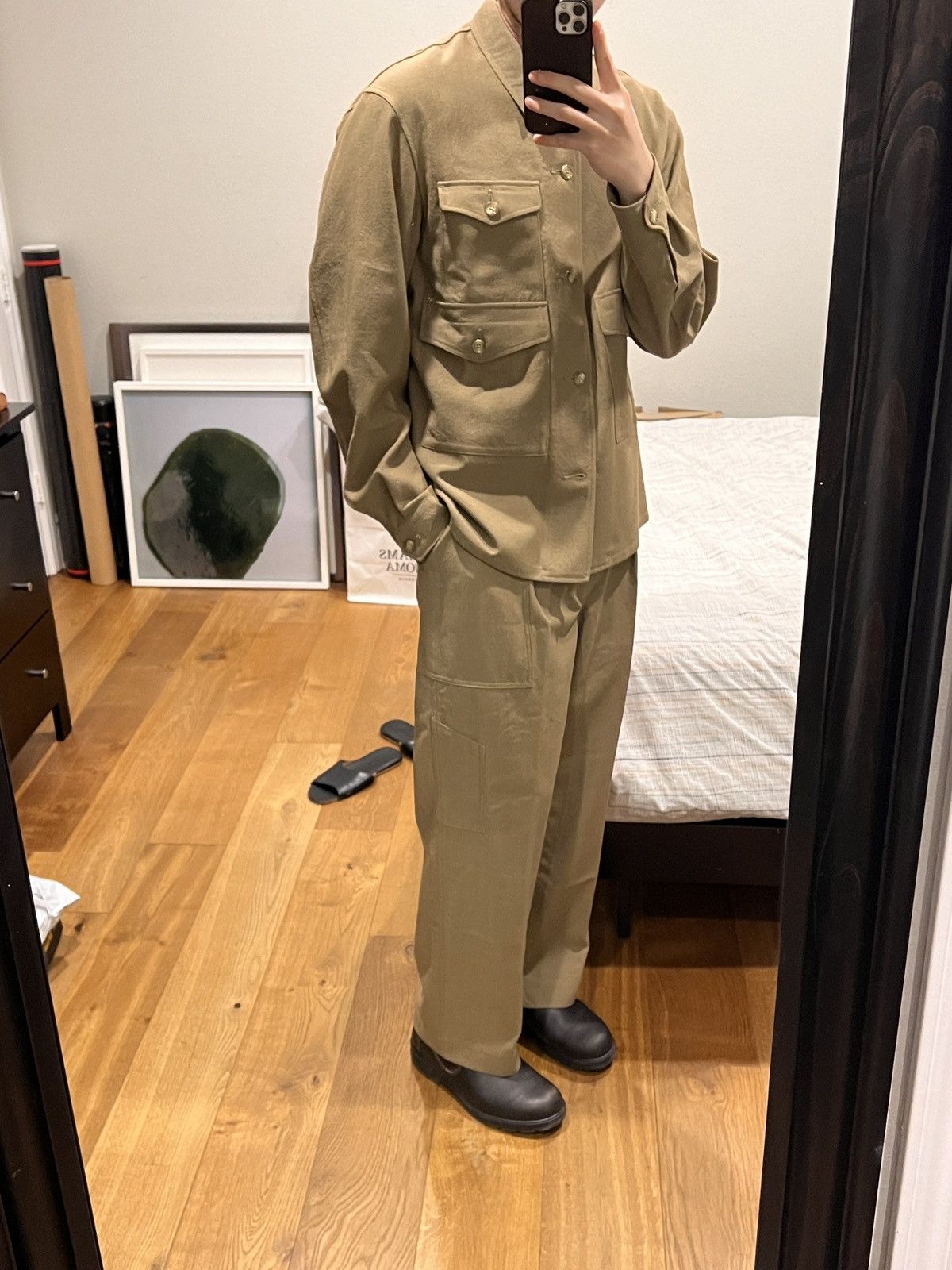 PHIGVEL MAKERS & Co. Hopsack Flight Trousers size 4 khaki Size US 34 / EU 50 - 6 Thumbnail