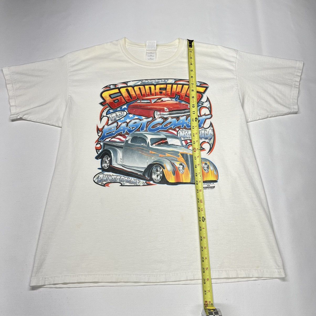 Gildan × Vintage VTG Car Hot Rod Tee Shirt White Classic Auto Retro Graphic Size US XL / EU 56 / 4 - 21 Thumbnail