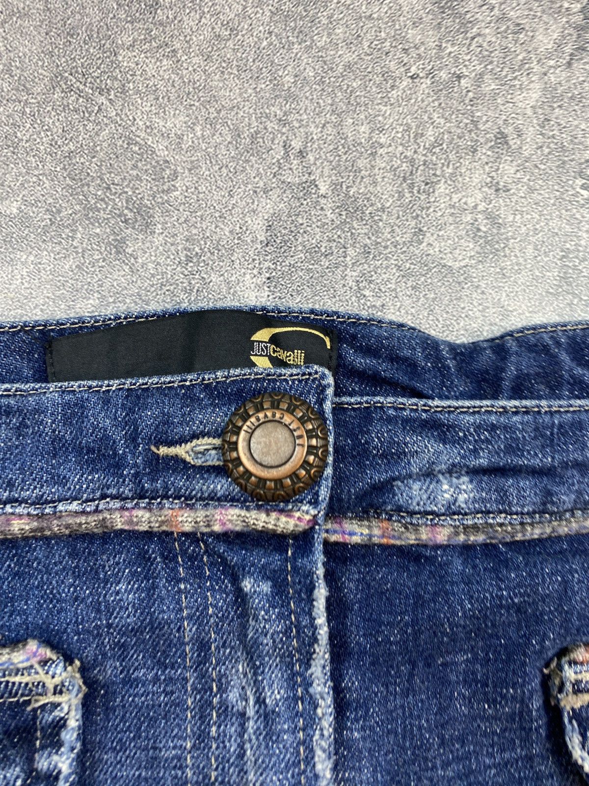 Just Cavalli × Roberto Cavalli Vintage Roberto Cavalli Denim Skirt Just Cavalli Size 32" / US 10 / IT 46 - 10 Thumbnail
