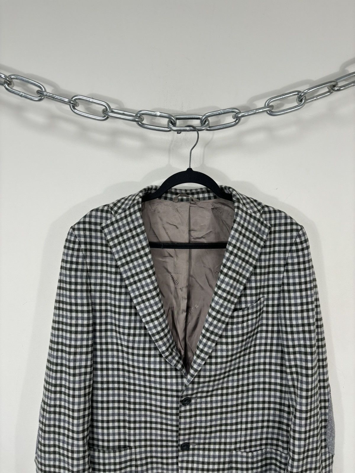 Boggi Boggi Milano Checkered 2-Buttons Wool Silk Blazer Jacket Size 40R - 4 Thumbnail