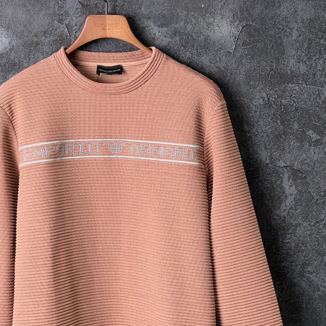 Emporio Armani EMPORIO ARMANI blush pink crewneck knit sweater M Size M / US 6-8 / IT 42-44 - 3 Thumbnail